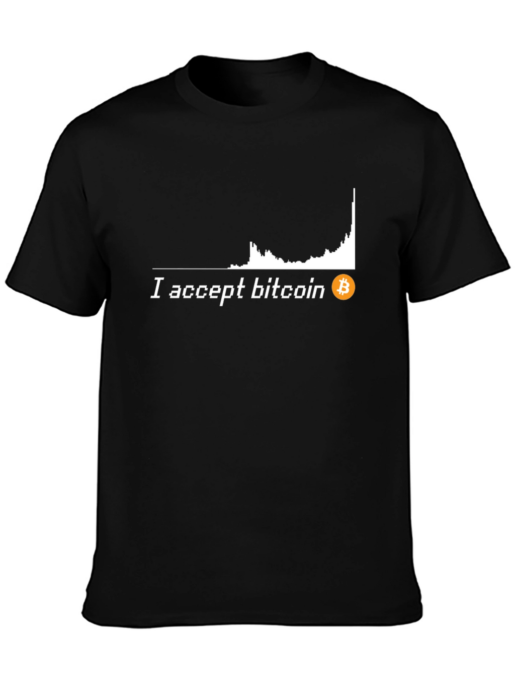 I Accept Bitcoin Black T-Shirt Crypto Currency