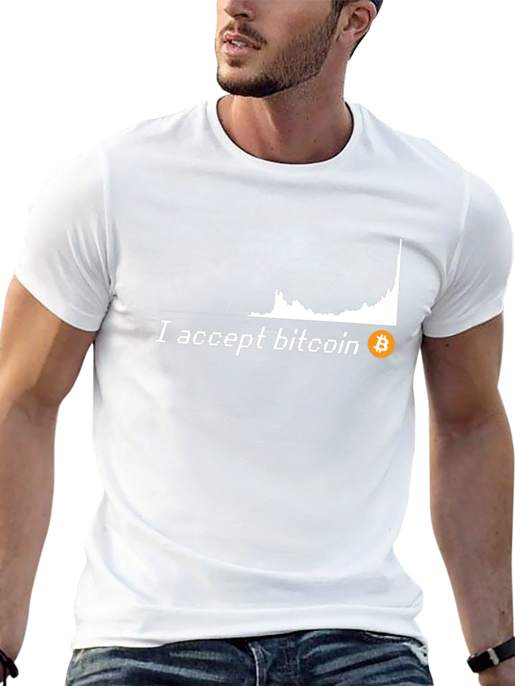 I Accept Bitcoin Black T-Shirt Crypto Currency