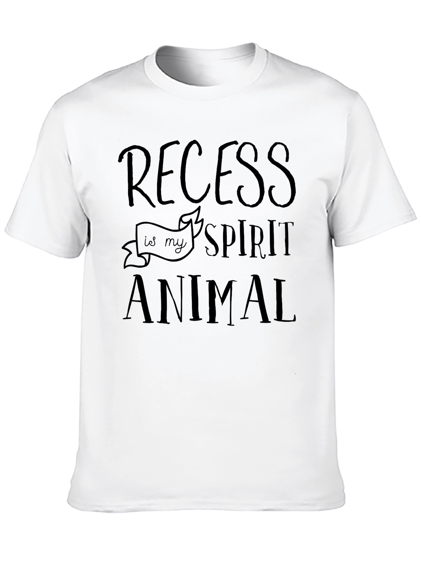 Recess is My Spirit Animal Black Graphic T-Shirt