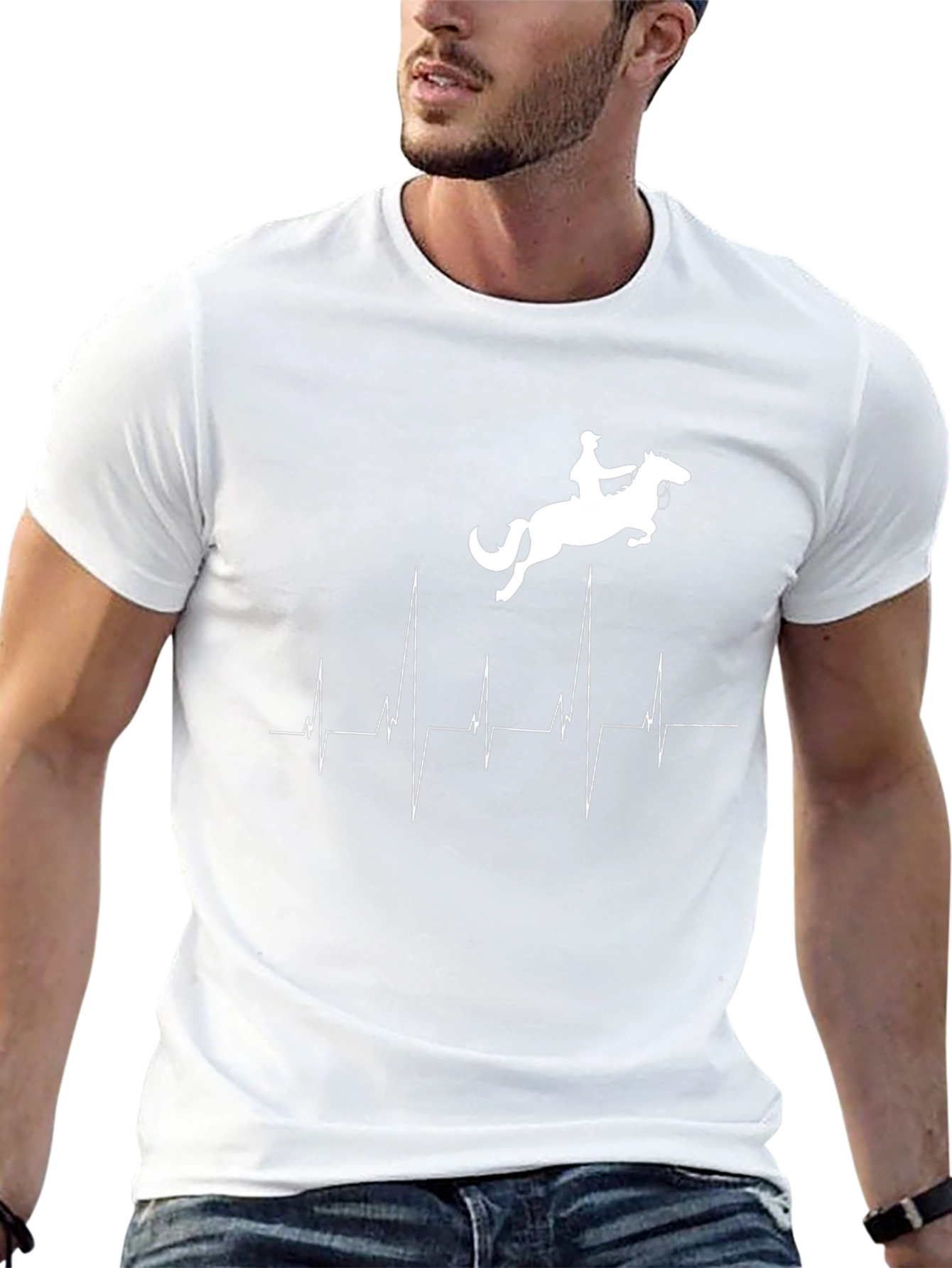 Equestrian Heartbeat T-Shirt - Horse Riding Passion