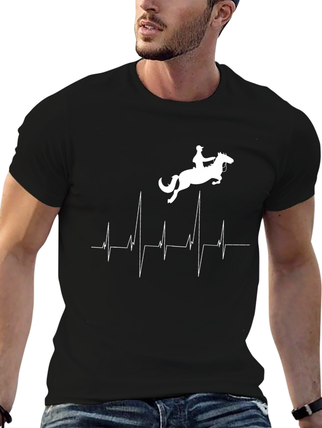 Equestrian Heartbeat T-Shirt - Horse Riding Passion