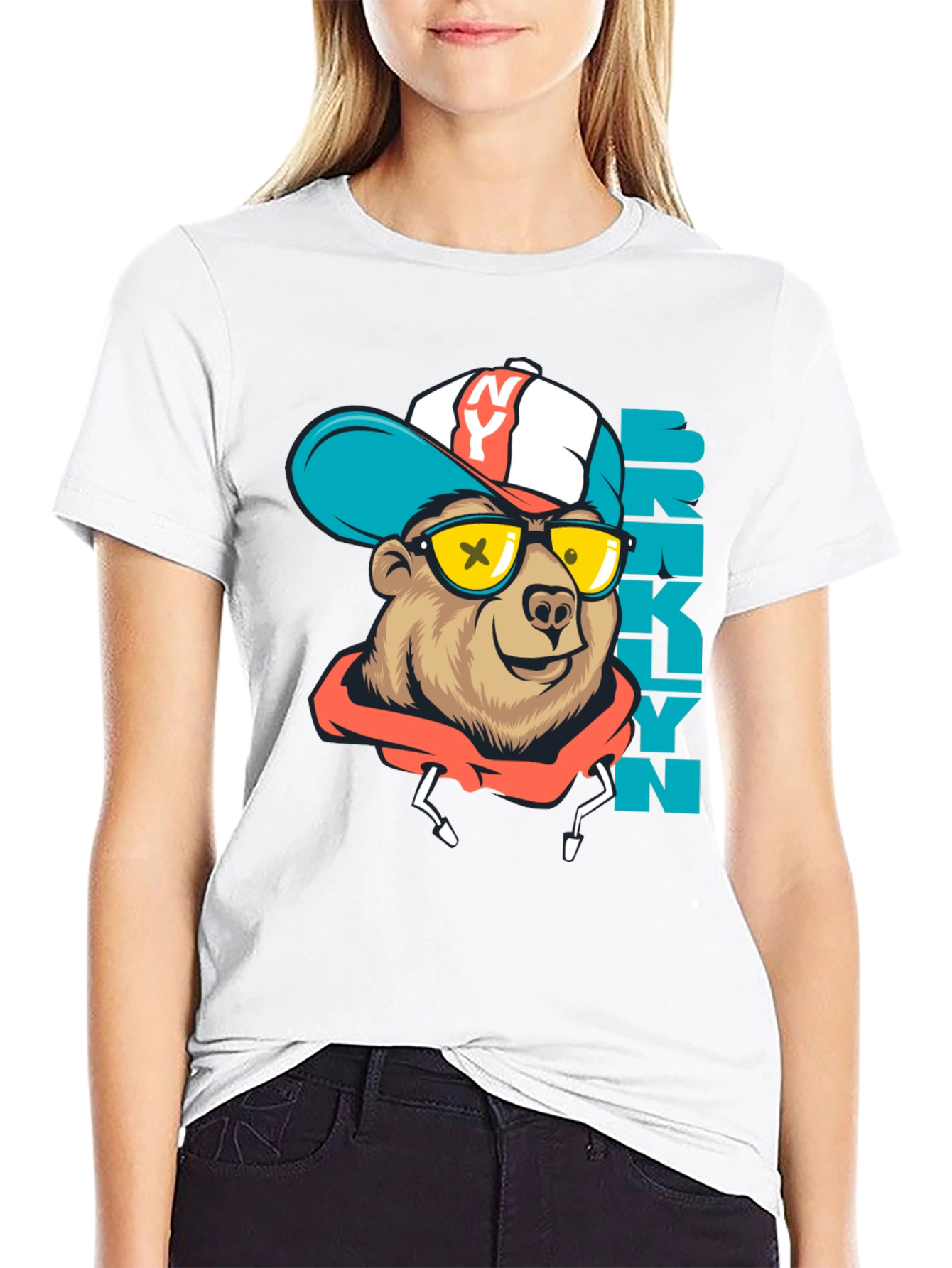 Brooklyn Bear Graphic Tee - Urban Style Shirt