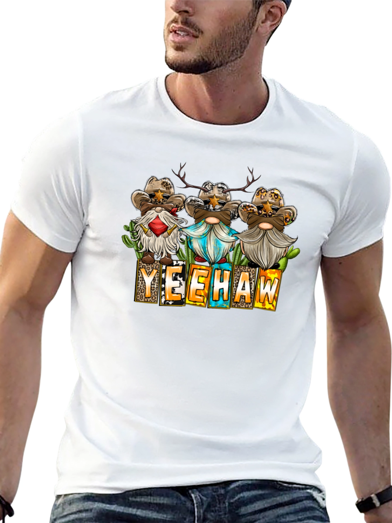 Yeehaw Cowboy Gnome T-Shirt Western Style Shirt