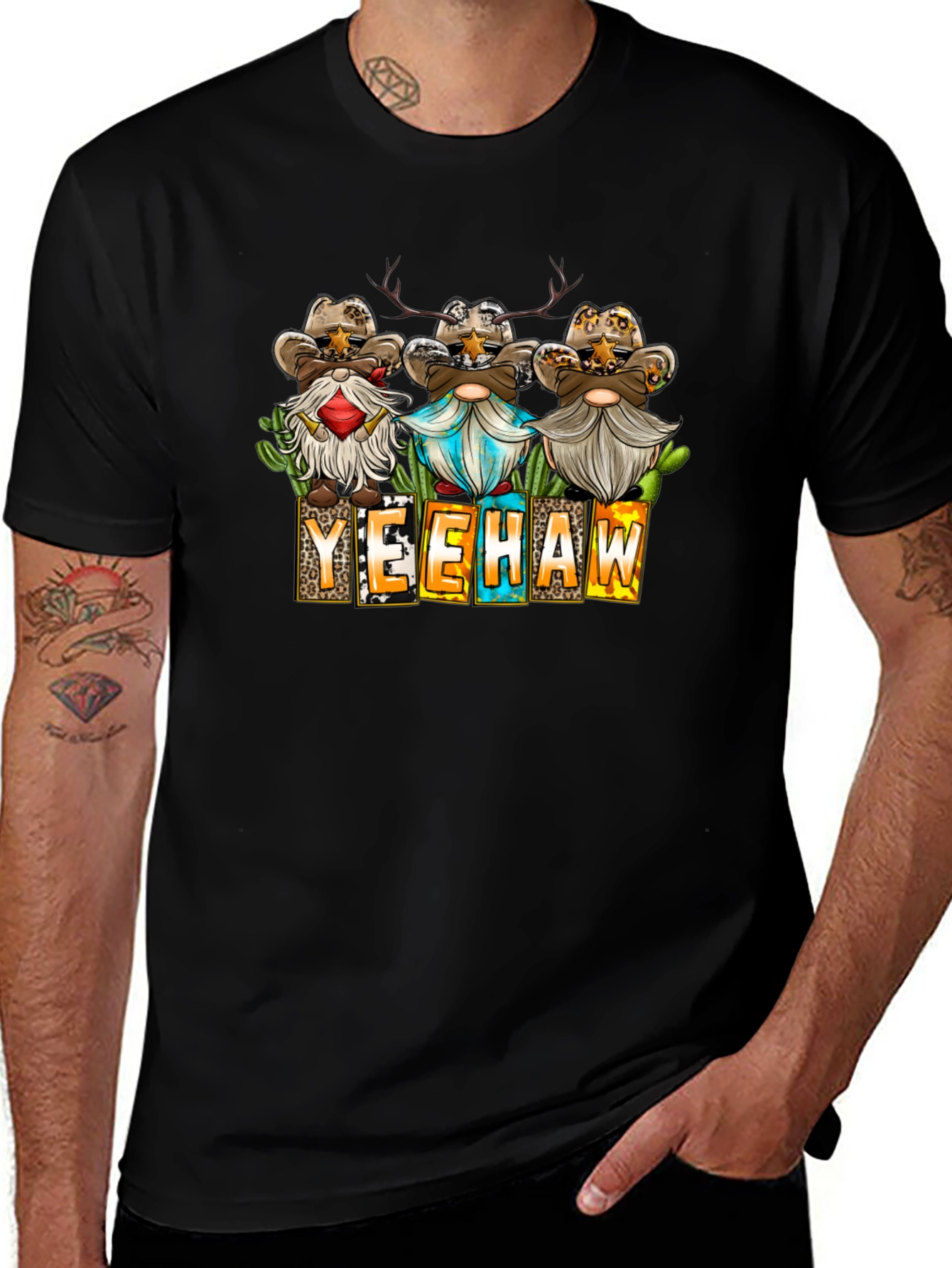 Yeehaw Cowboy Gnome T-Shirt Western Style Shirt