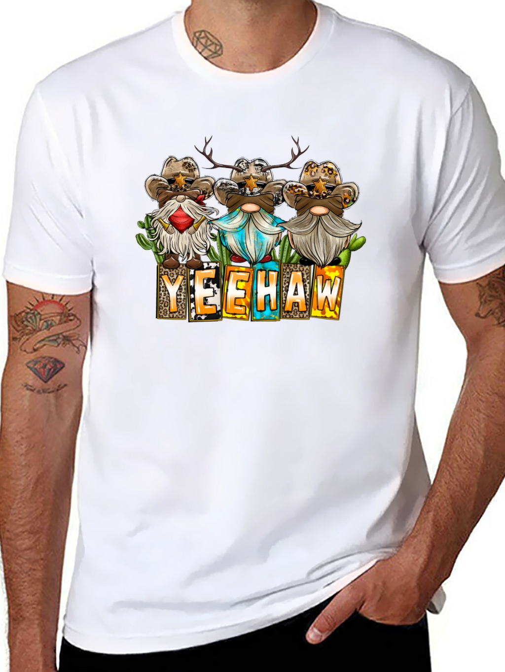 Yeehaw Cowboy Gnome T-Shirt Western Style Shirt