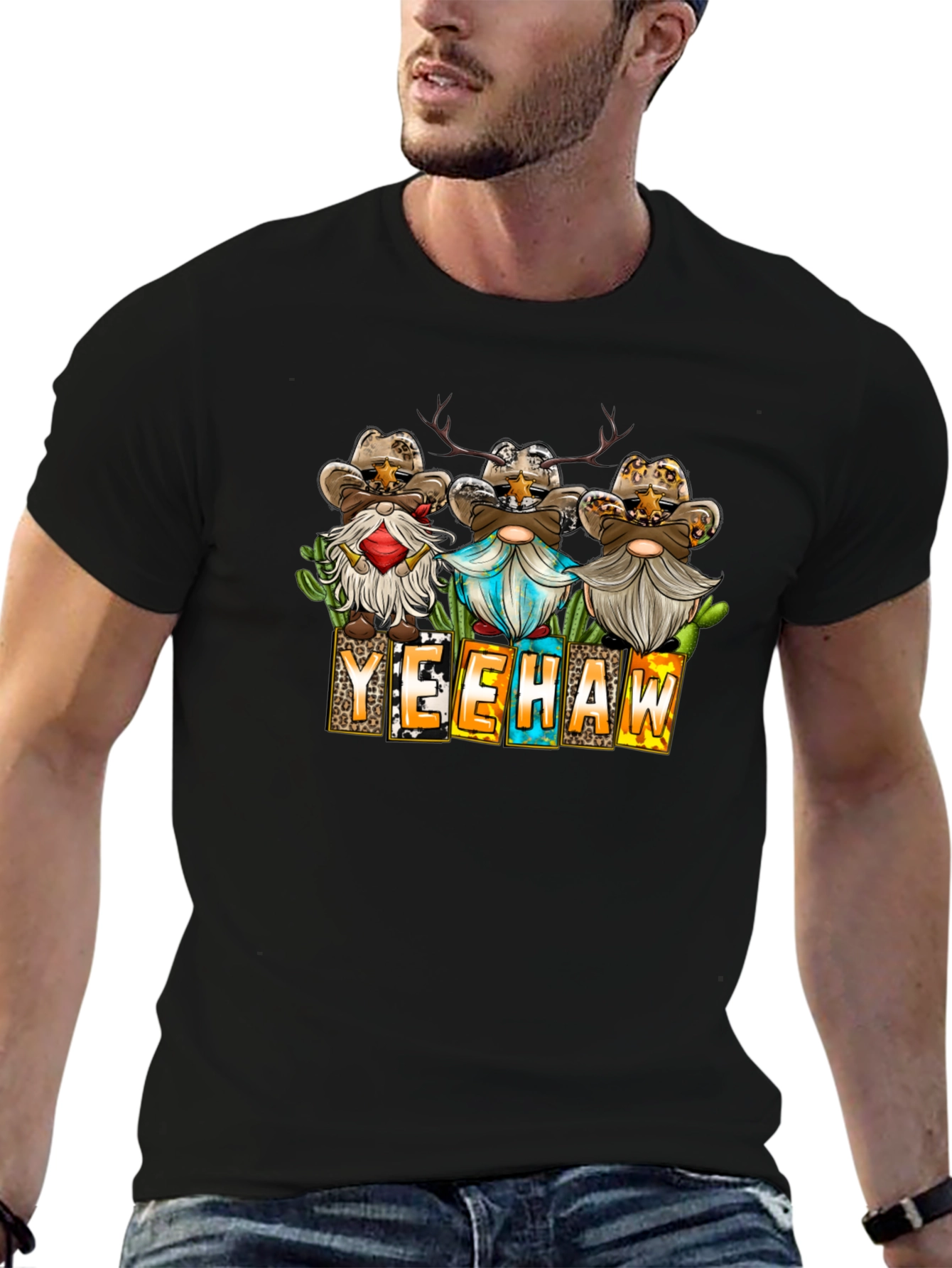 Yeehaw Cowboy Gnome T-Shirt Western Style Shirt