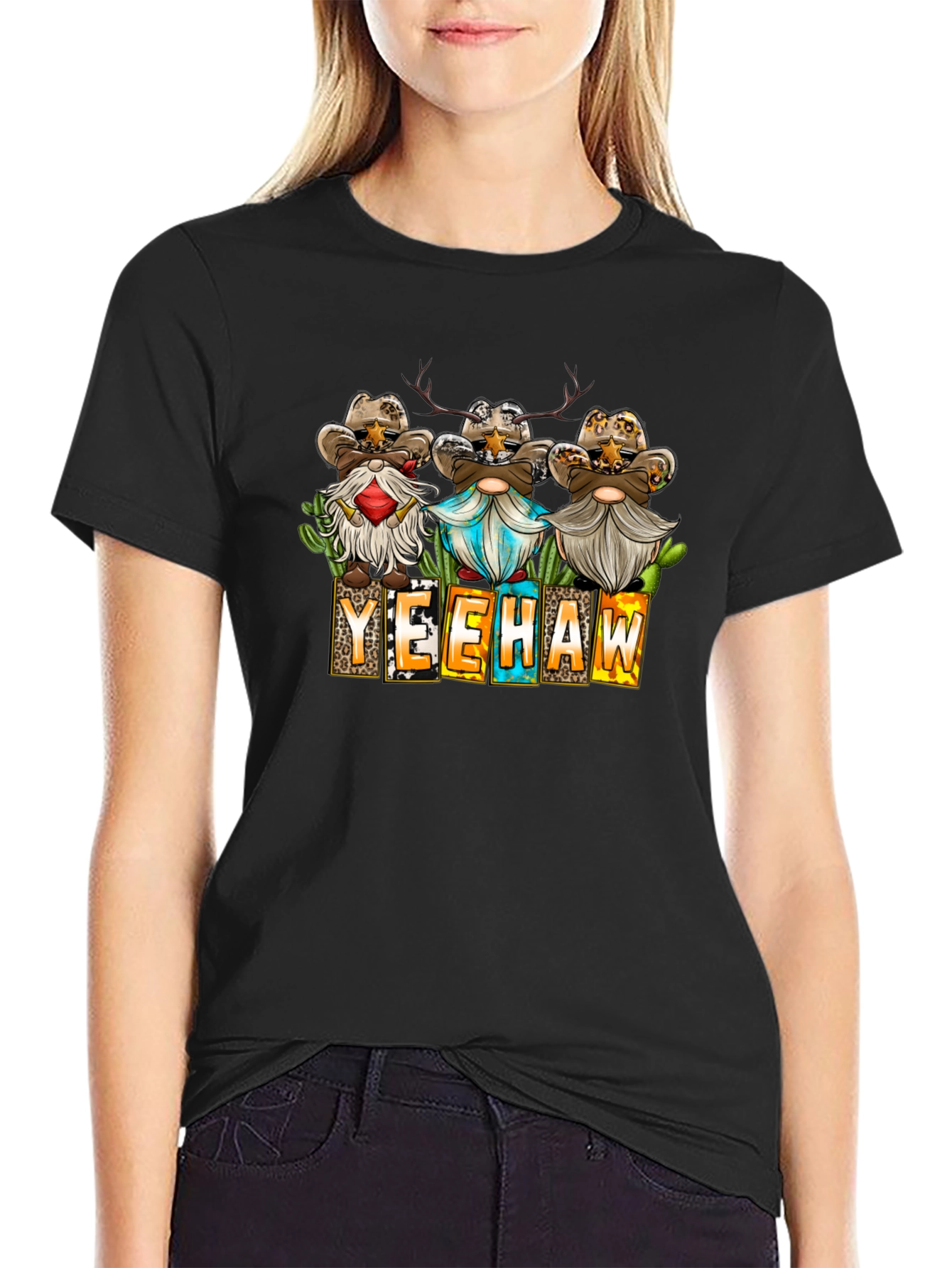 Yeehaw Cowboy Gnome T-Shirt Western Style Shirt