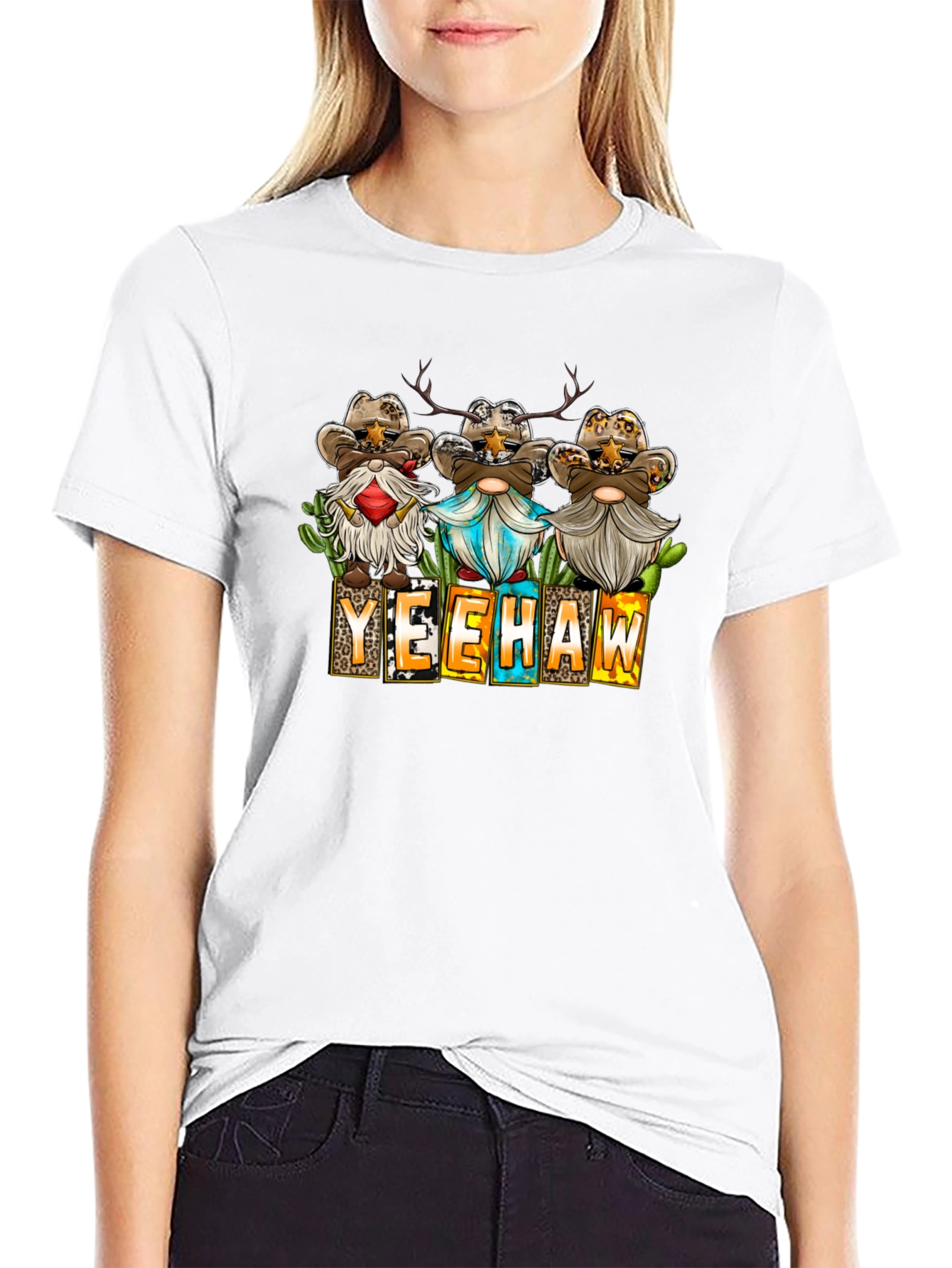 Yeehaw Cowboy Gnome T-Shirt Western Style Shirt