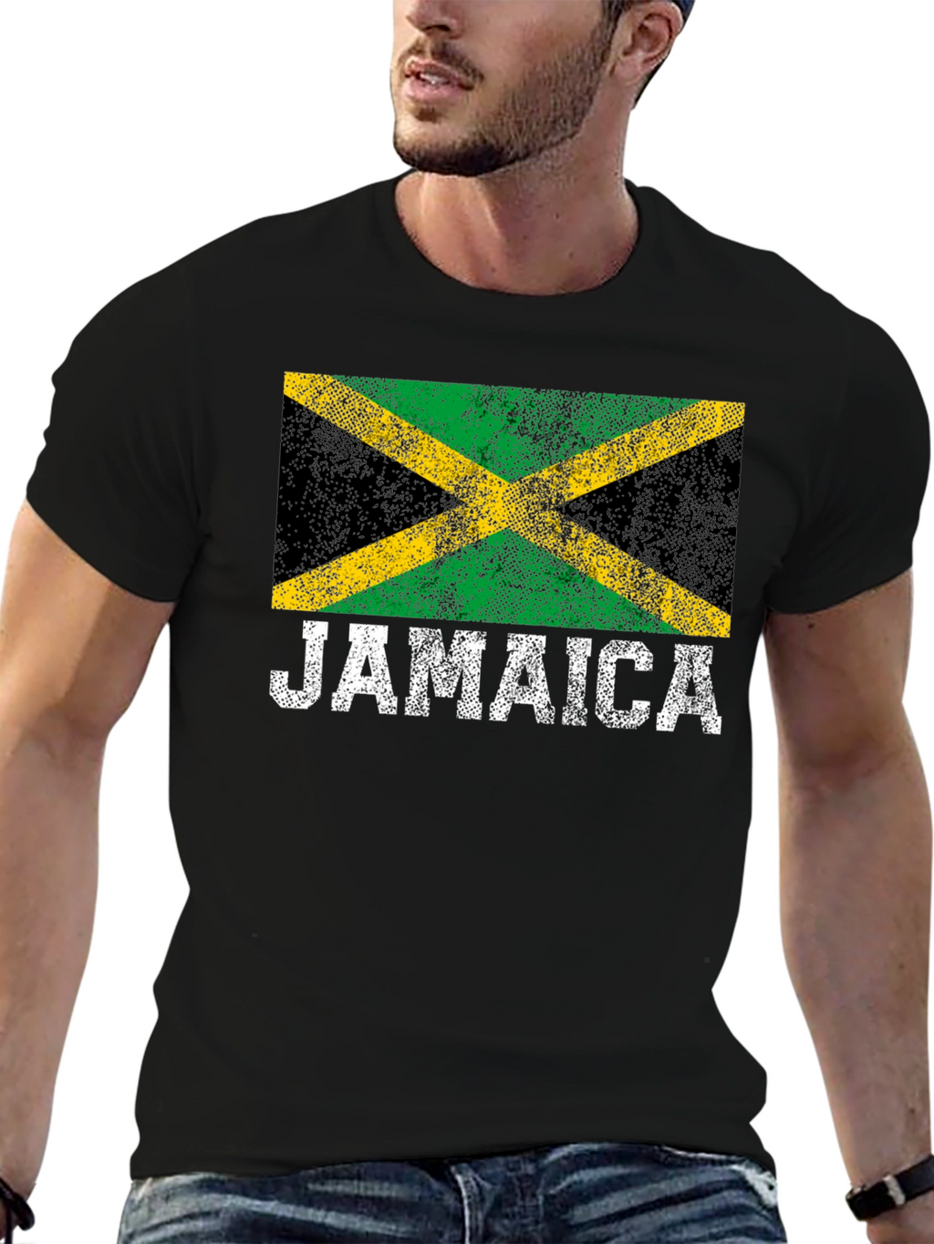 Jamaica Flag T-Shirt - Black Graphic Tee