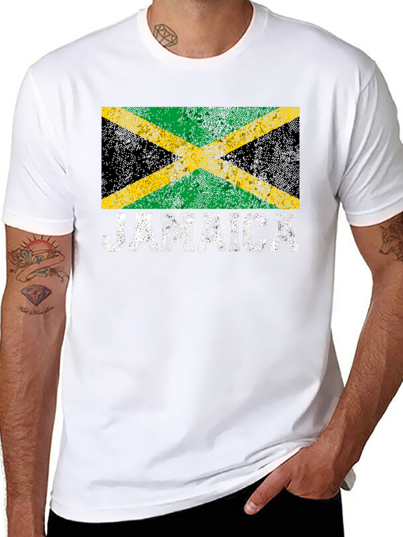 Jamaica Flag T-Shirt - Black Graphic Tee