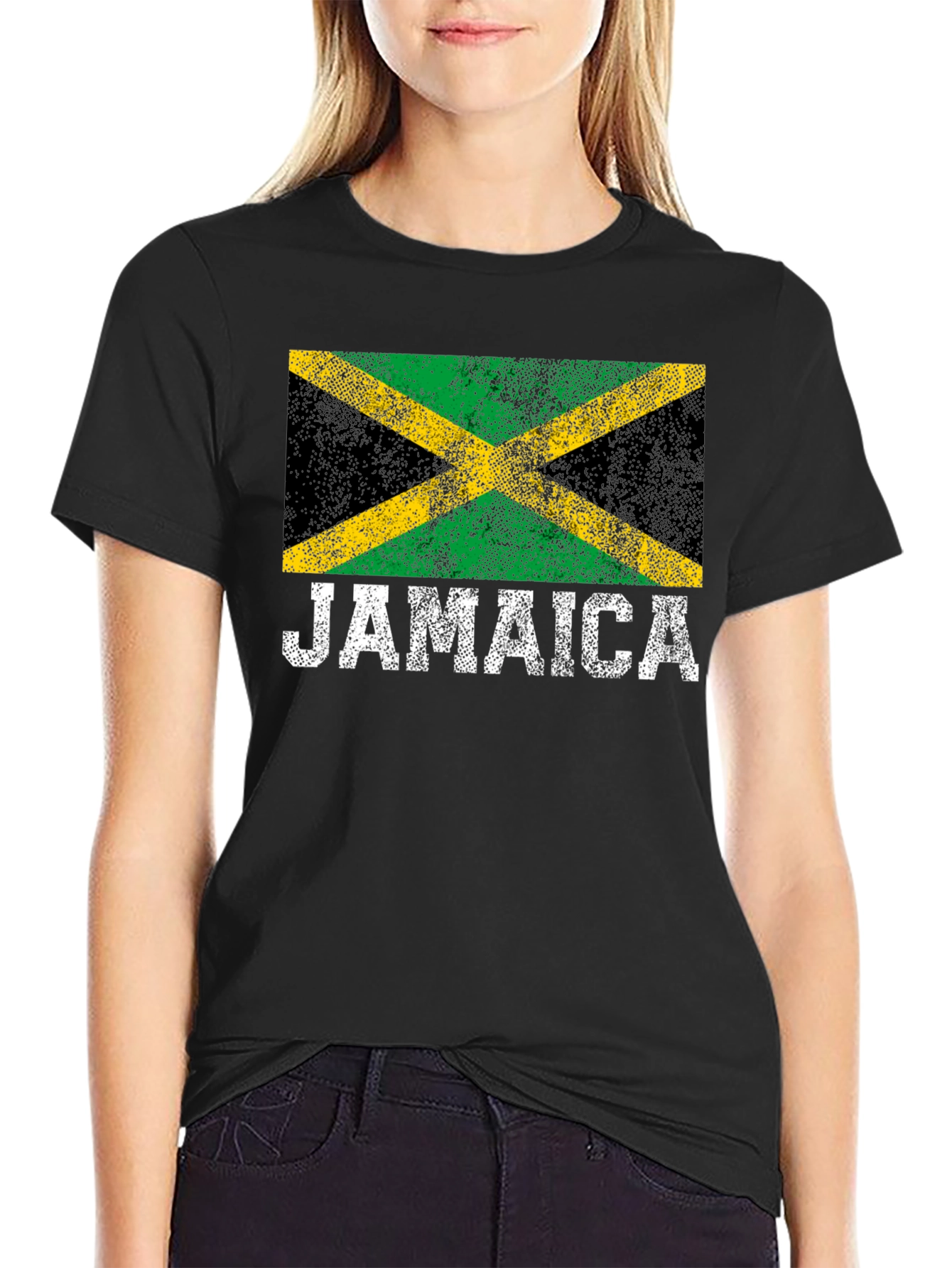 Jamaica Flag T-Shirt - Black Graphic Tee
