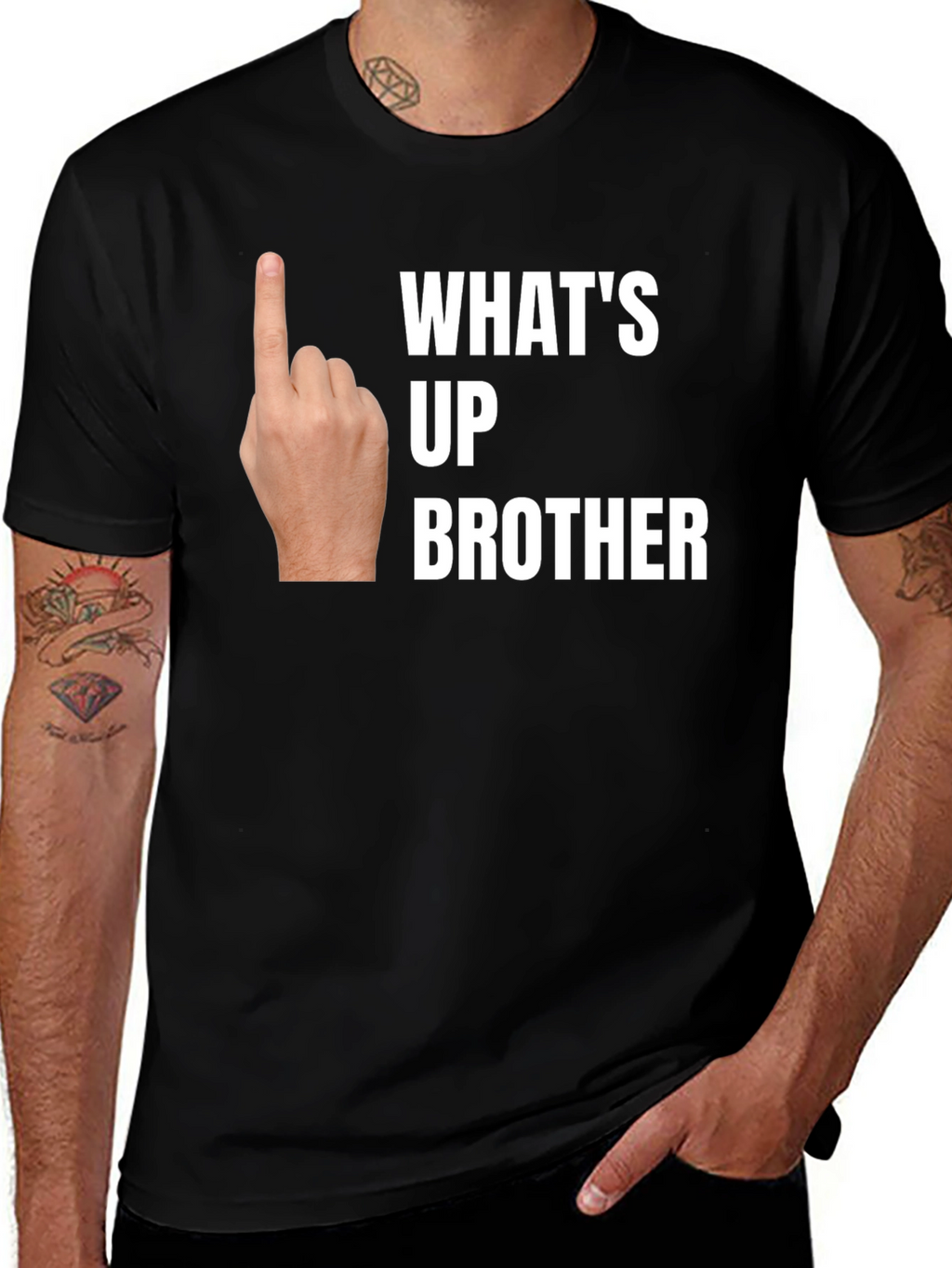 Whats Up Brother Novelty Graphic T-Shirt