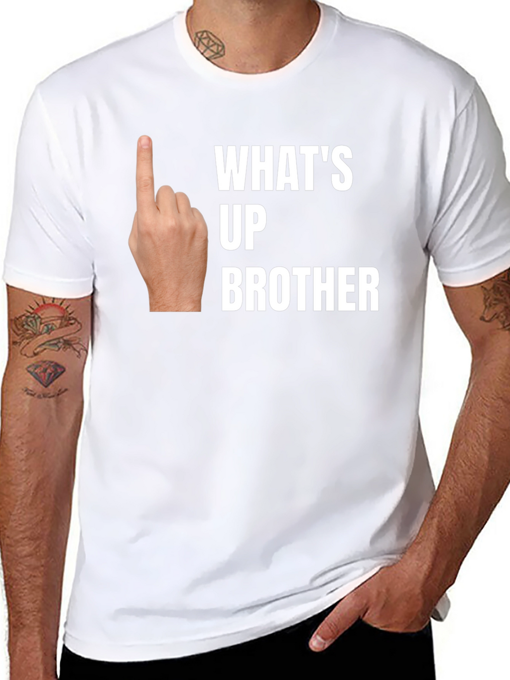 Whats Up Brother Novelty Graphic T-Shirt