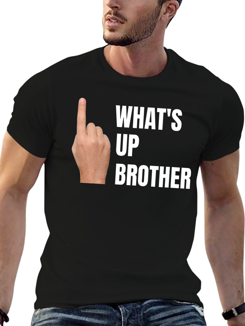 Whats Up Brother Novelty Graphic T-Shirt