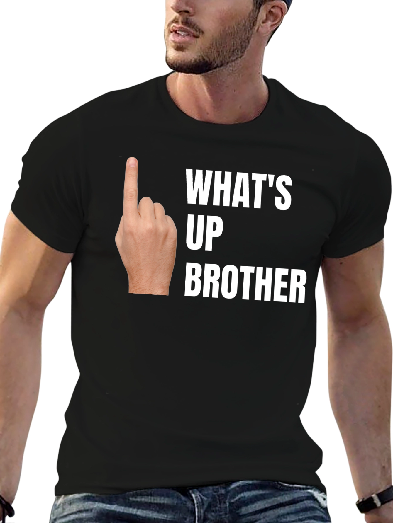 Whats Up Brother Novelty Graphic T-Shirt
