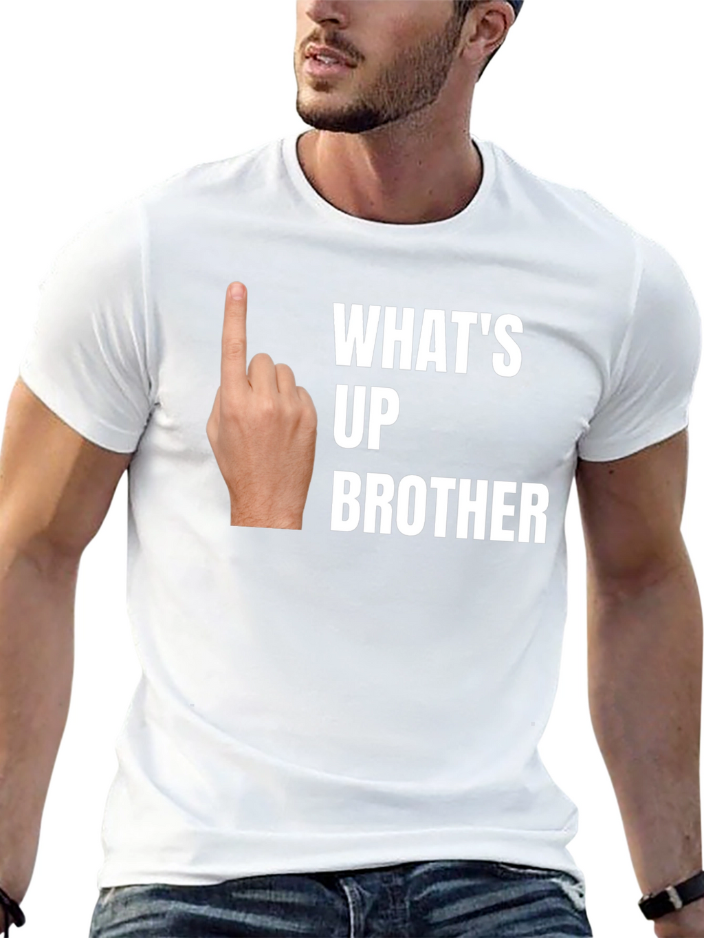 Whats Up Brother Novelty Graphic T-Shirt