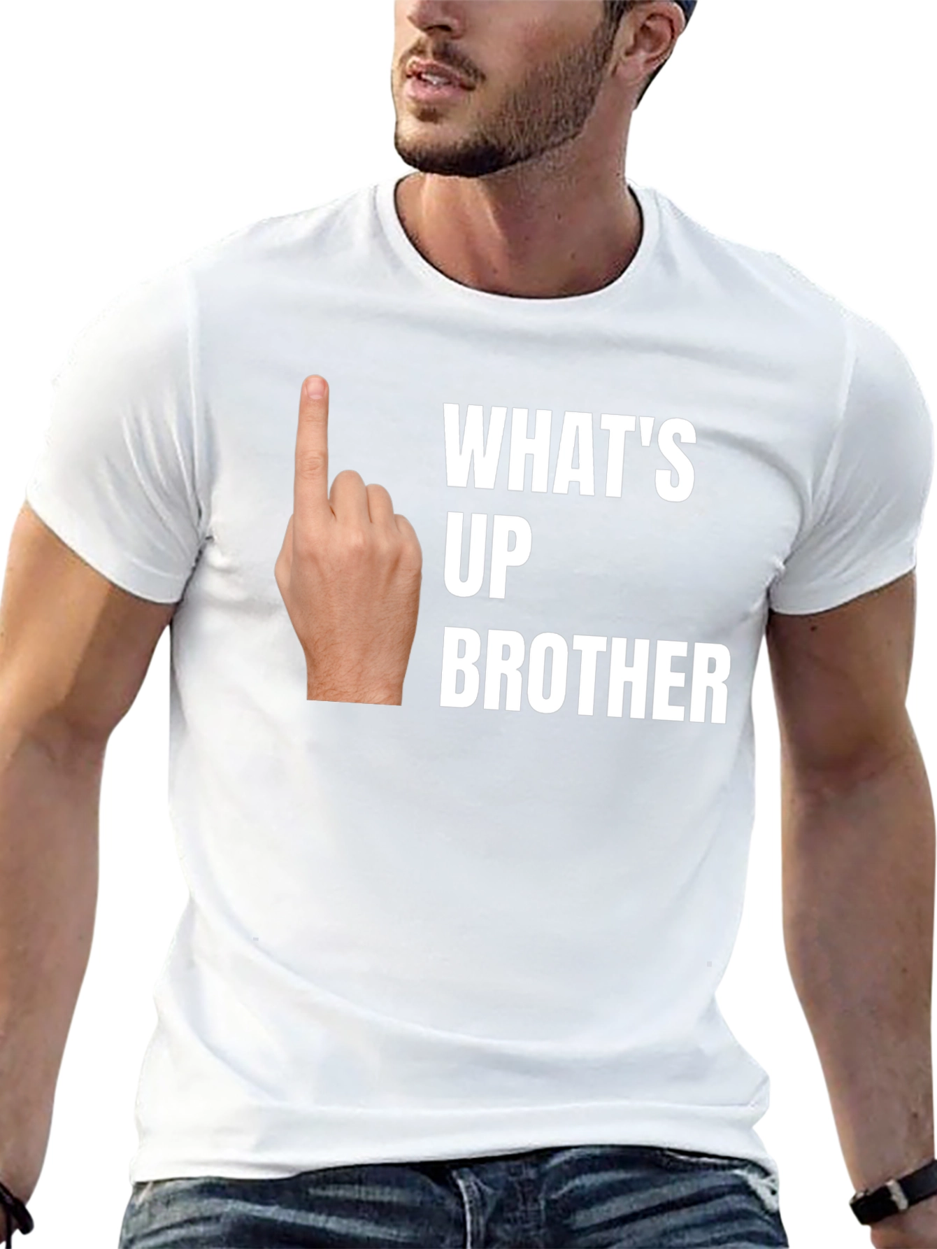 Whats Up Brother Novelty Graphic T-Shirt