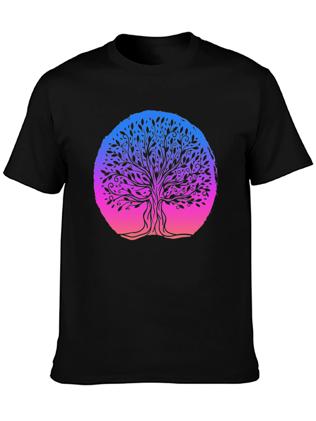 Tree of Life Graphic Tee - Black Cotton Blend