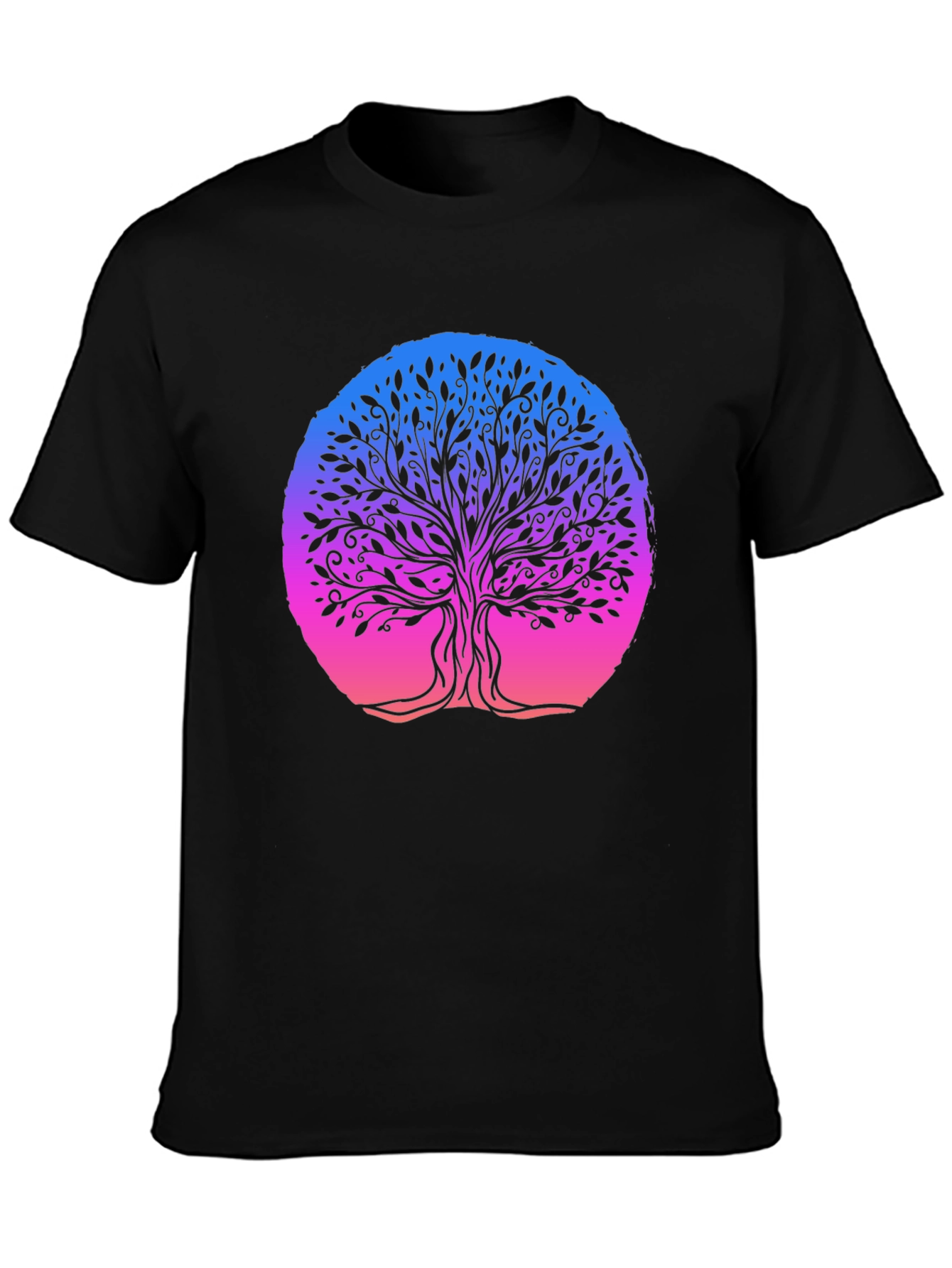 Tree of Life Graphic Tee - Black Cotton Blend