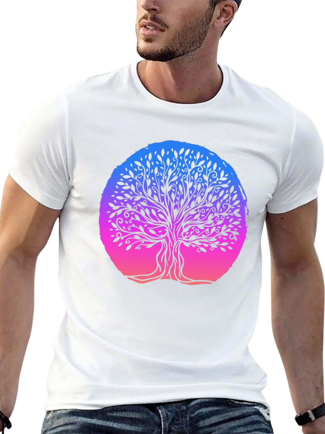 Tree of Life Graphic Tee - Black Cotton Blend