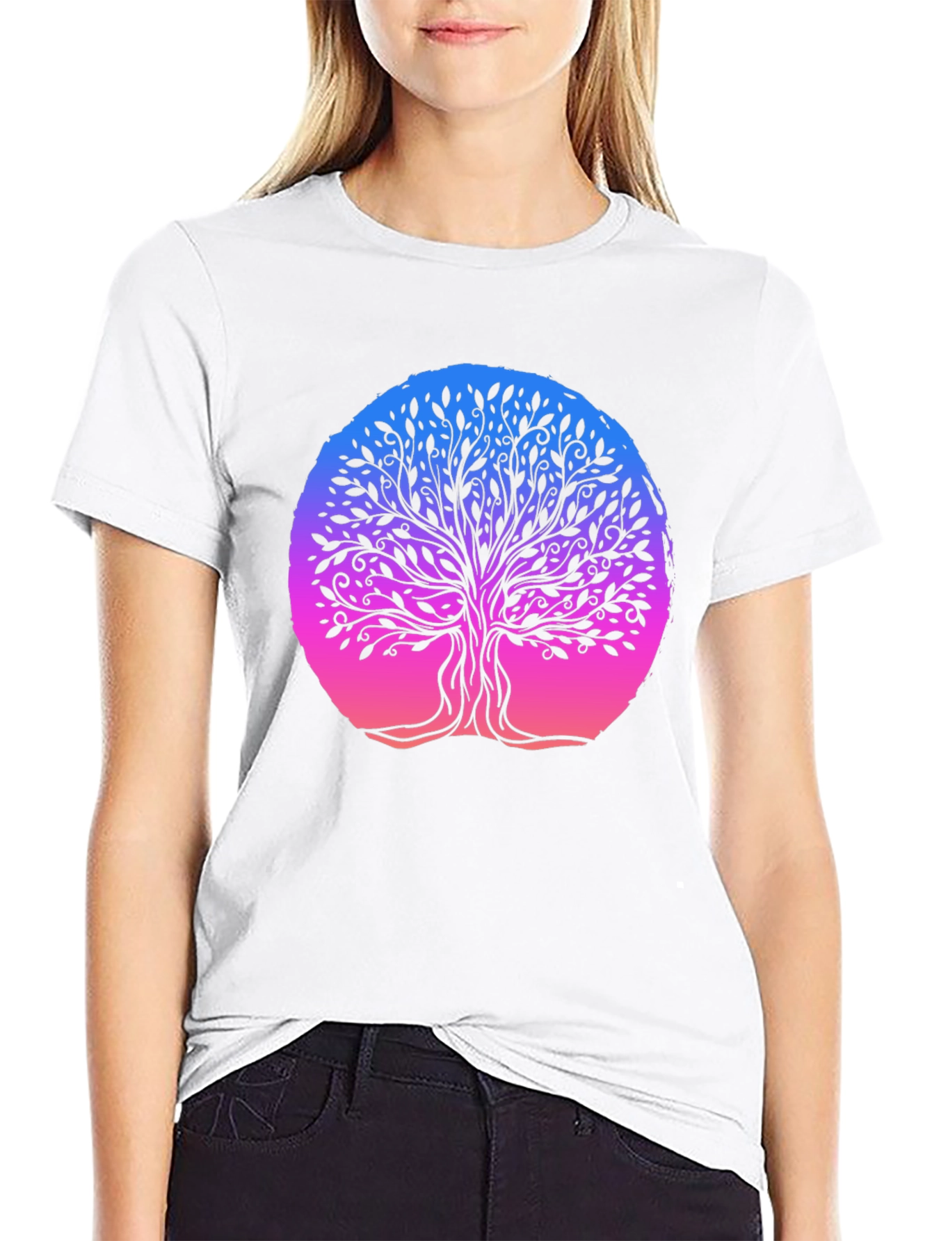 Tree of Life Graphic Tee - Black Cotton Blend