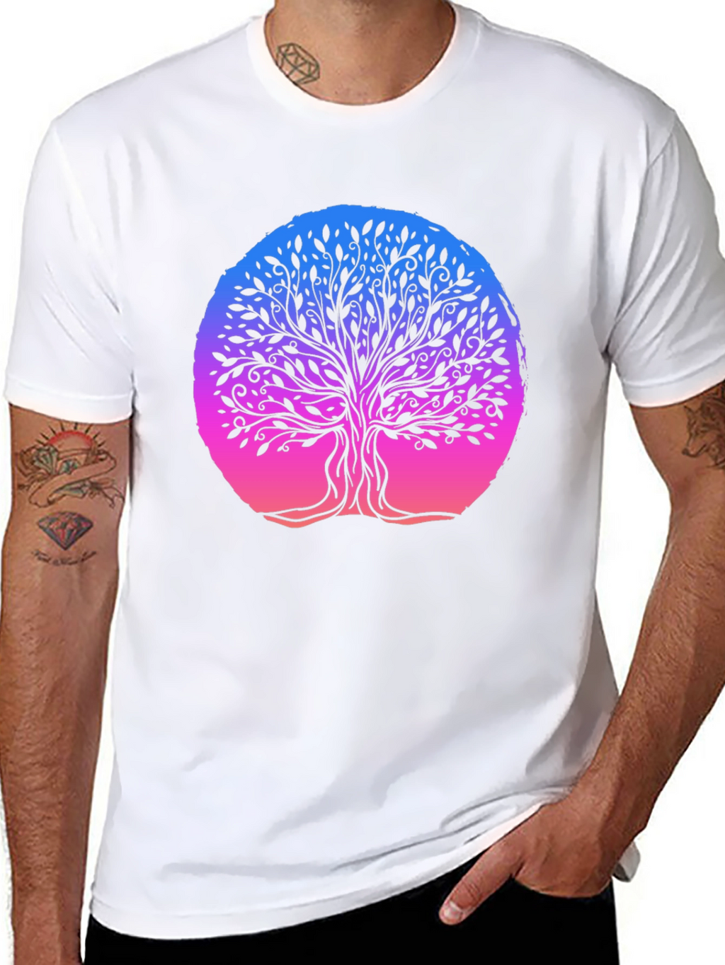 Tree of Life Graphic Tee - Black Cotton Blend