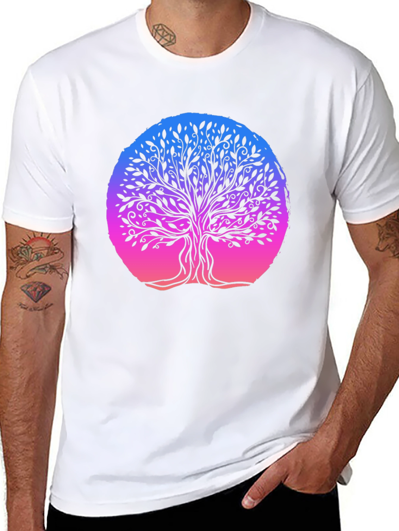 Tree of Life Graphic Tee - Black Cotton Blend