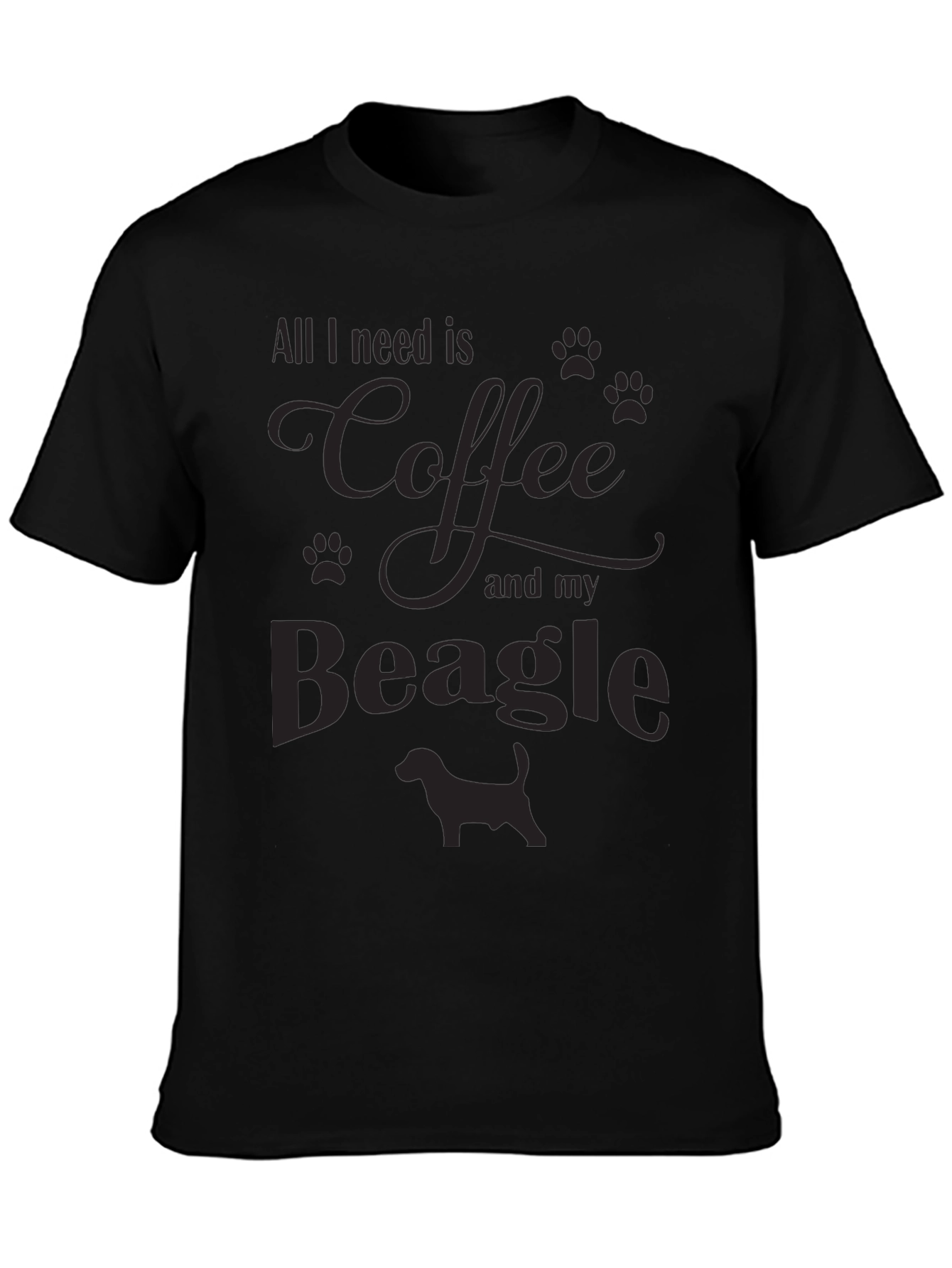 Coffee and Beagle Graphic Tee Shirt