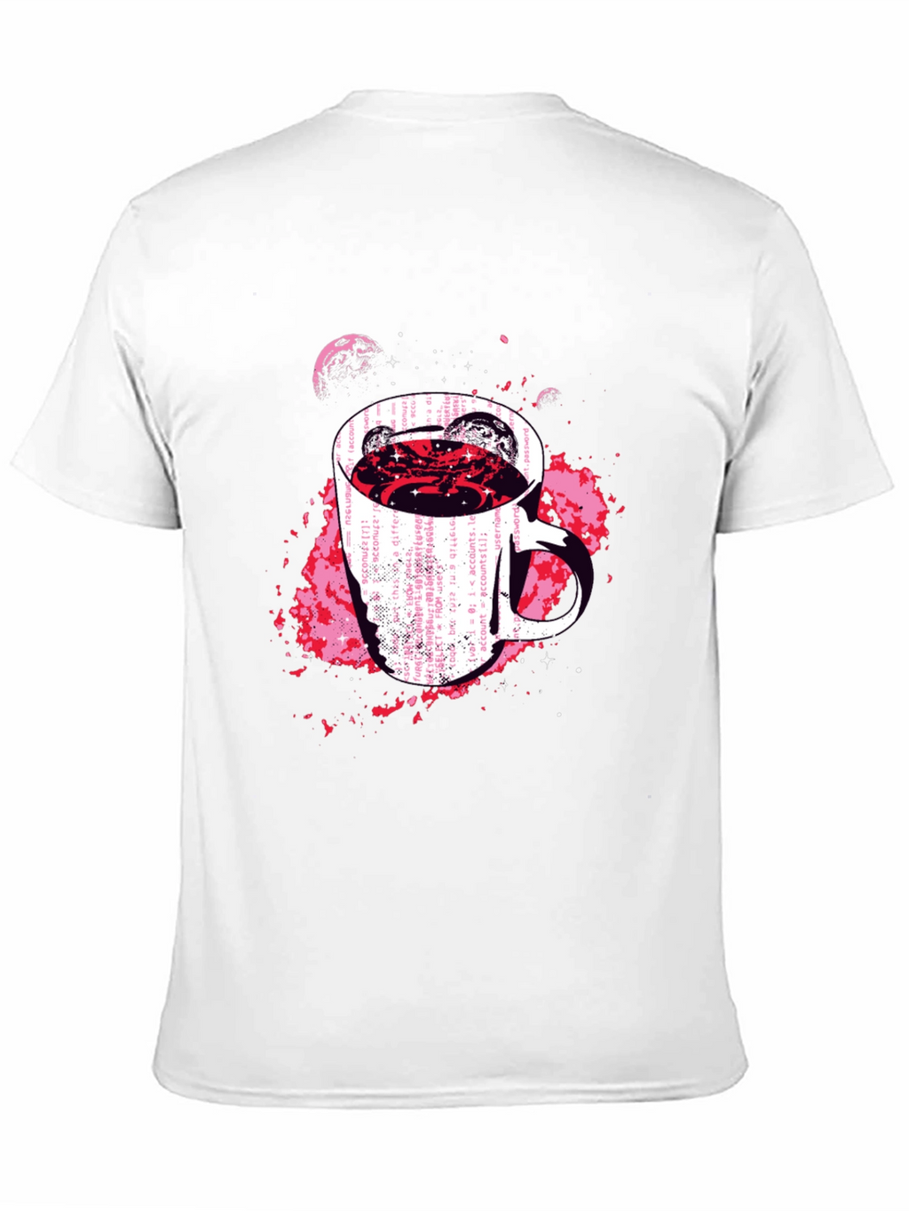 Cosmic Coffee Mug Graphic Tee - Black