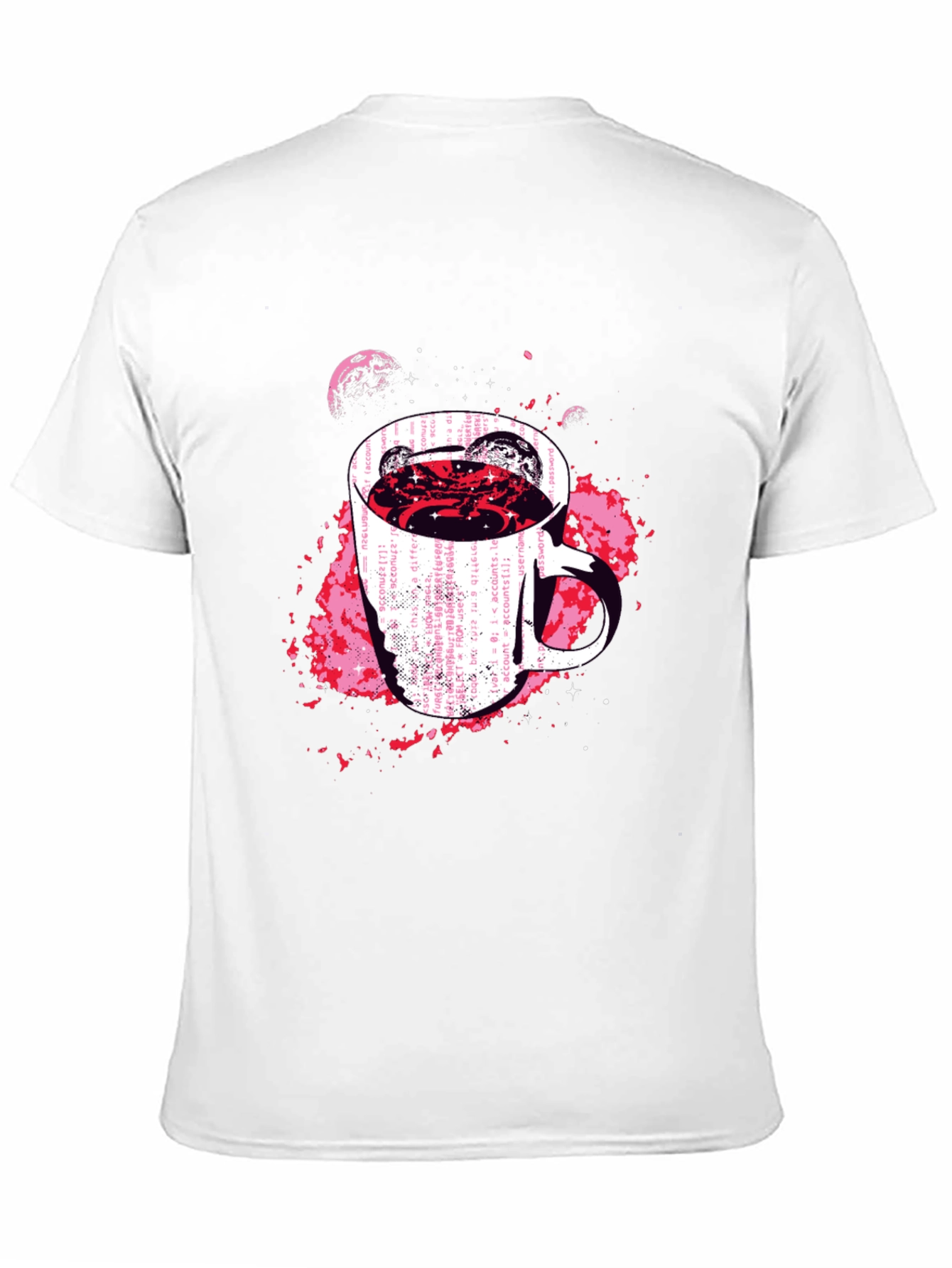 Cosmic Coffee Mug Graphic Tee - Black