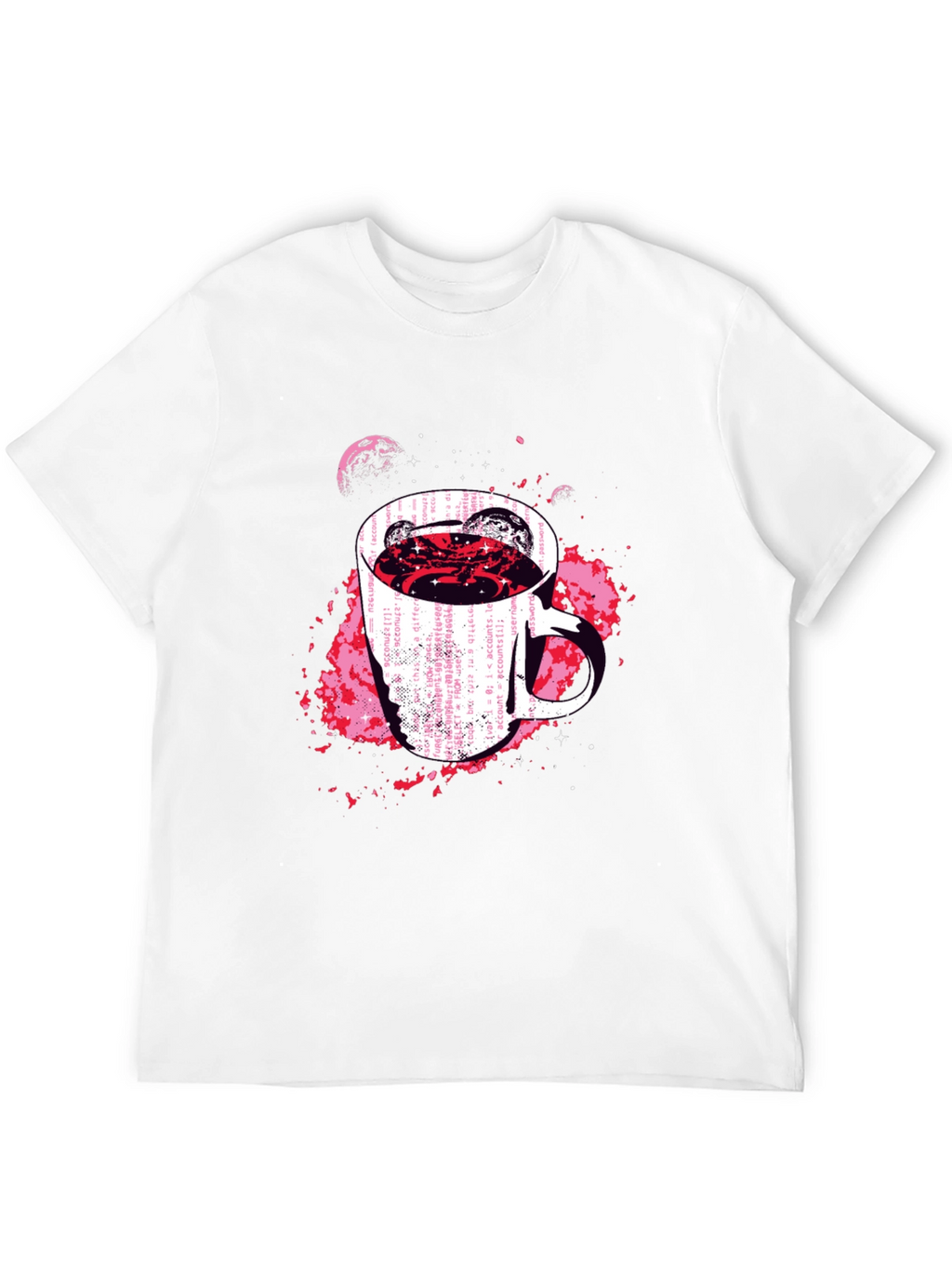 Cosmic Coffee Mug Graphic Tee - Black