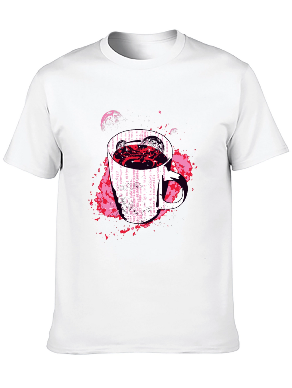 Cosmic Coffee Mug Graphic Tee - Black