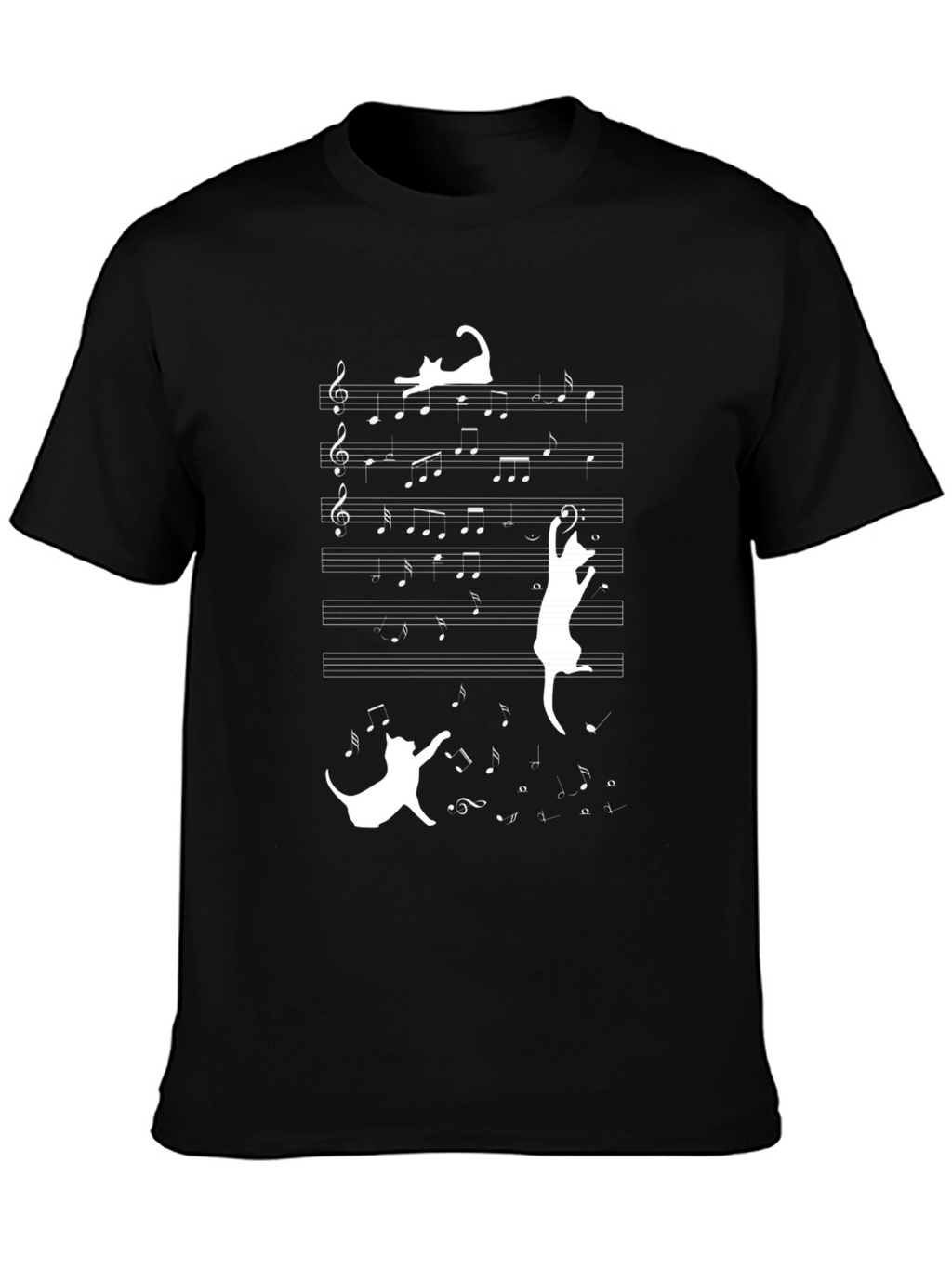 Musical Cats T-Shirt - Black