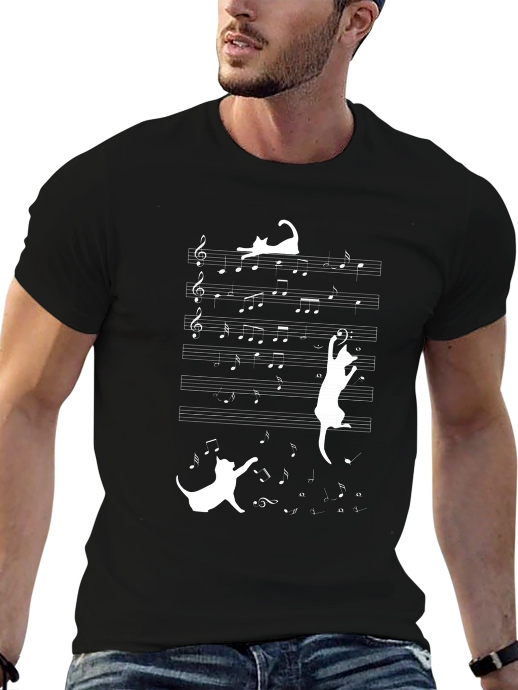 Musical Cats T-Shirt - Black