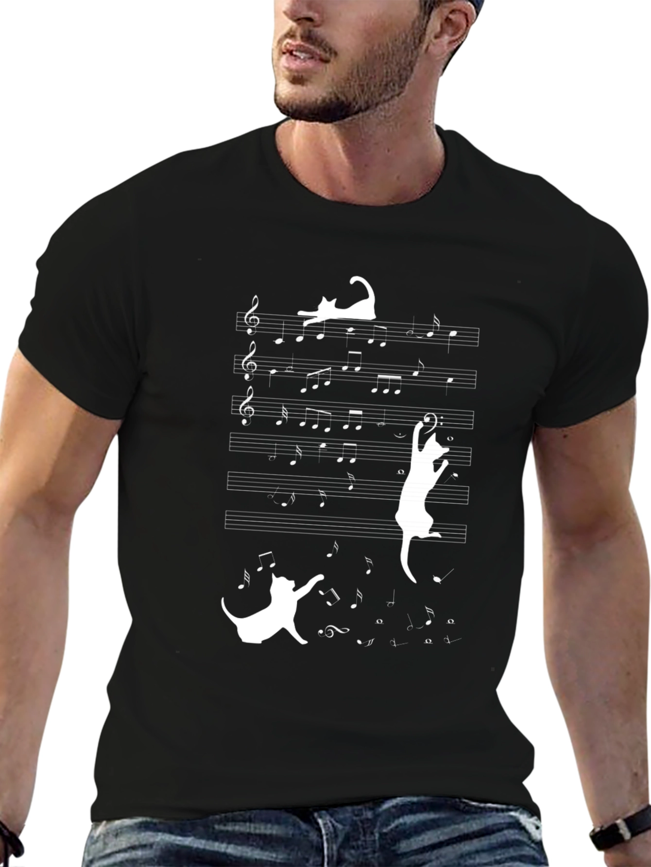 Musical Cats T-Shirt - Black