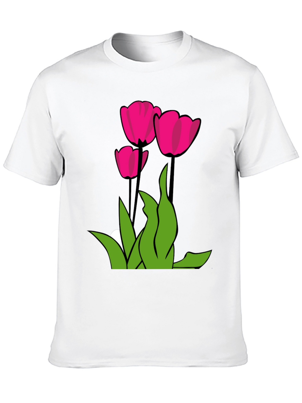 Tulip Graphic Tee - Modern Floral Design