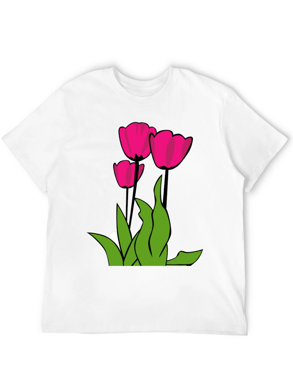 Tulip Graphic Tee - Modern Floral Design