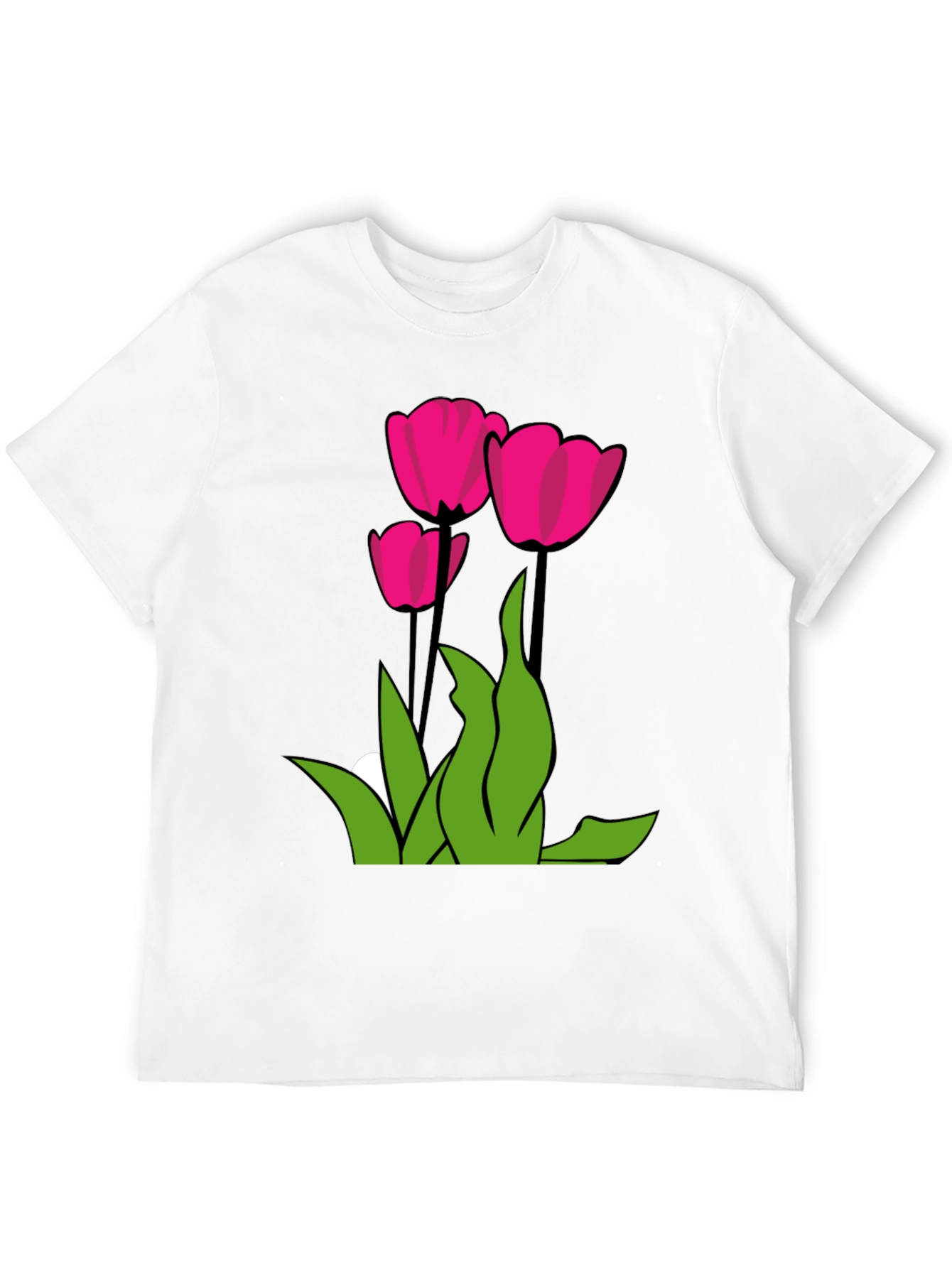 Tulip Graphic Tee - Modern Floral Design