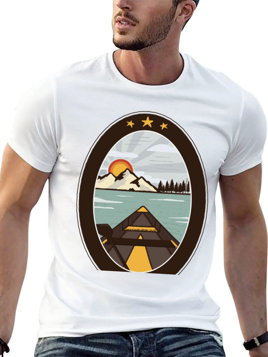 Outdoor Adventure T-Shirt: Lakeside Canoe