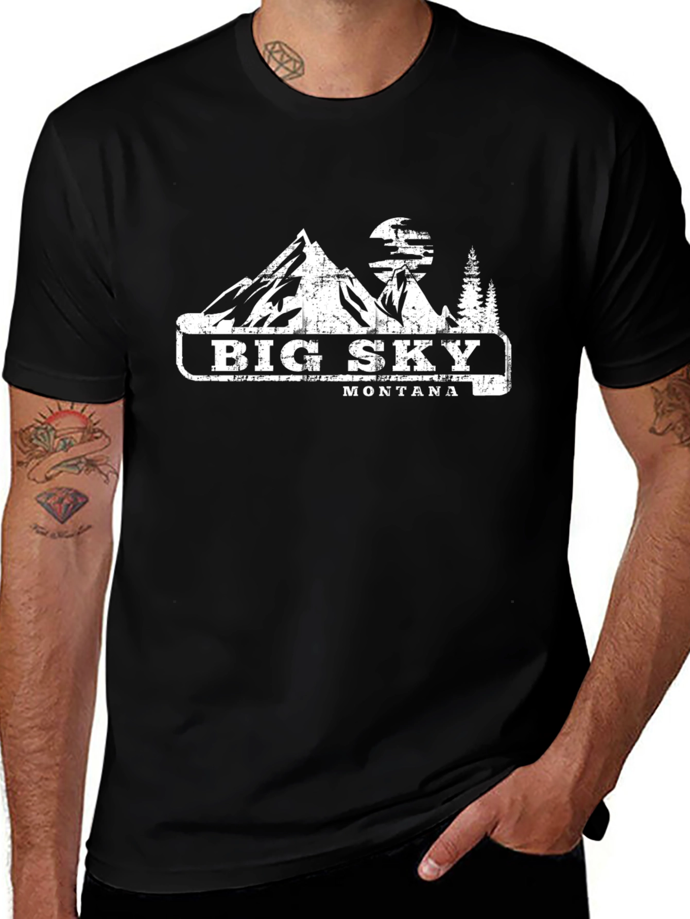 Big Sky Montana Graphic Tee - Mountain Design
