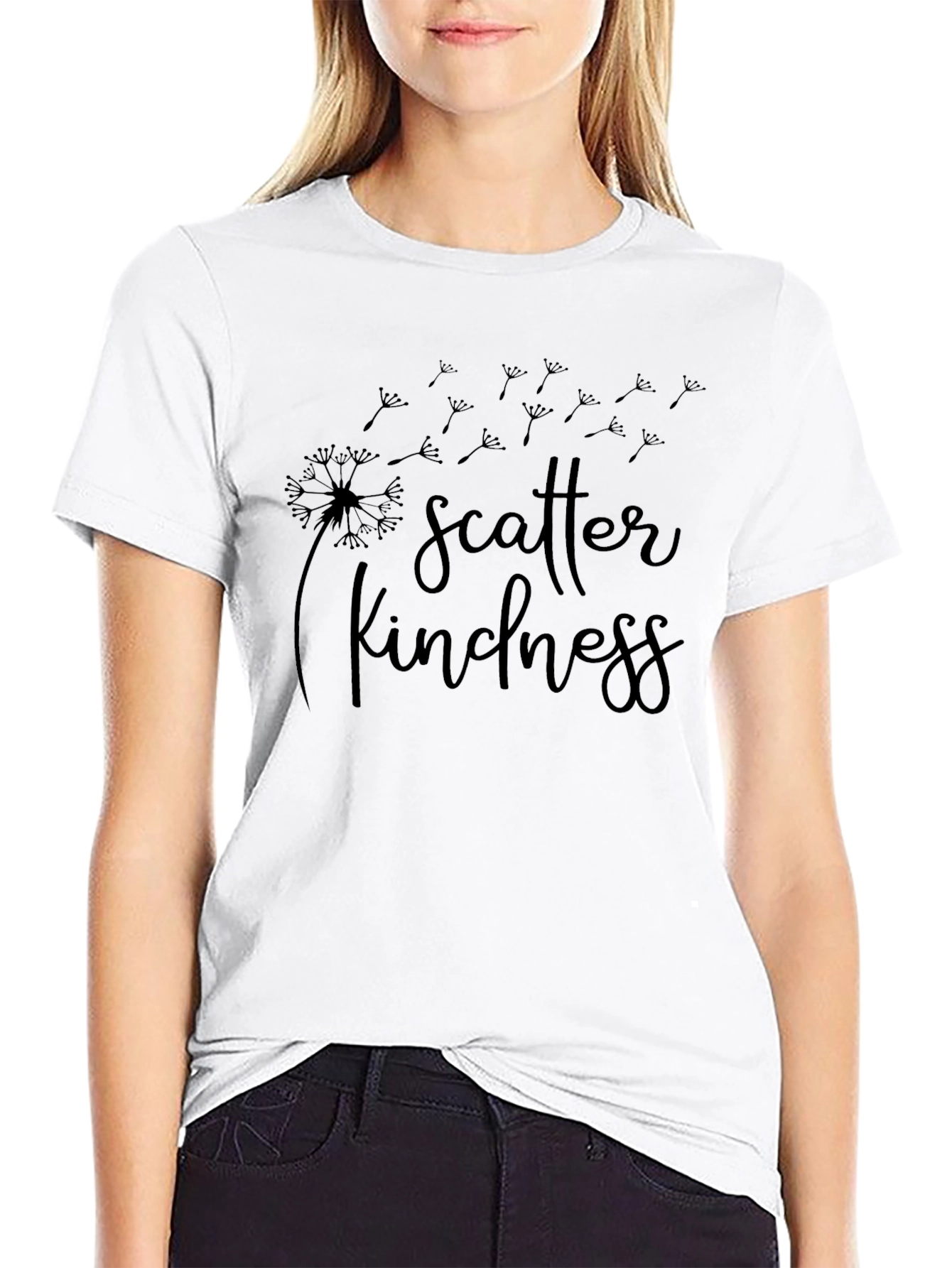 Scatter Kindness Black Graphic T-Shirt