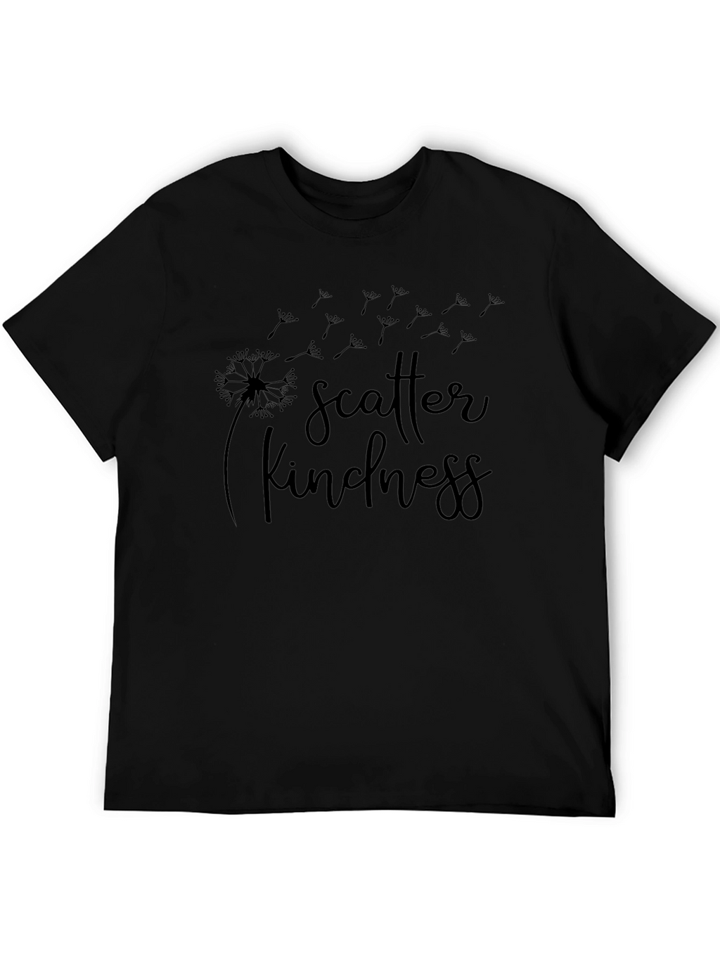 Scatter Kindness Black Graphic T-Shirt