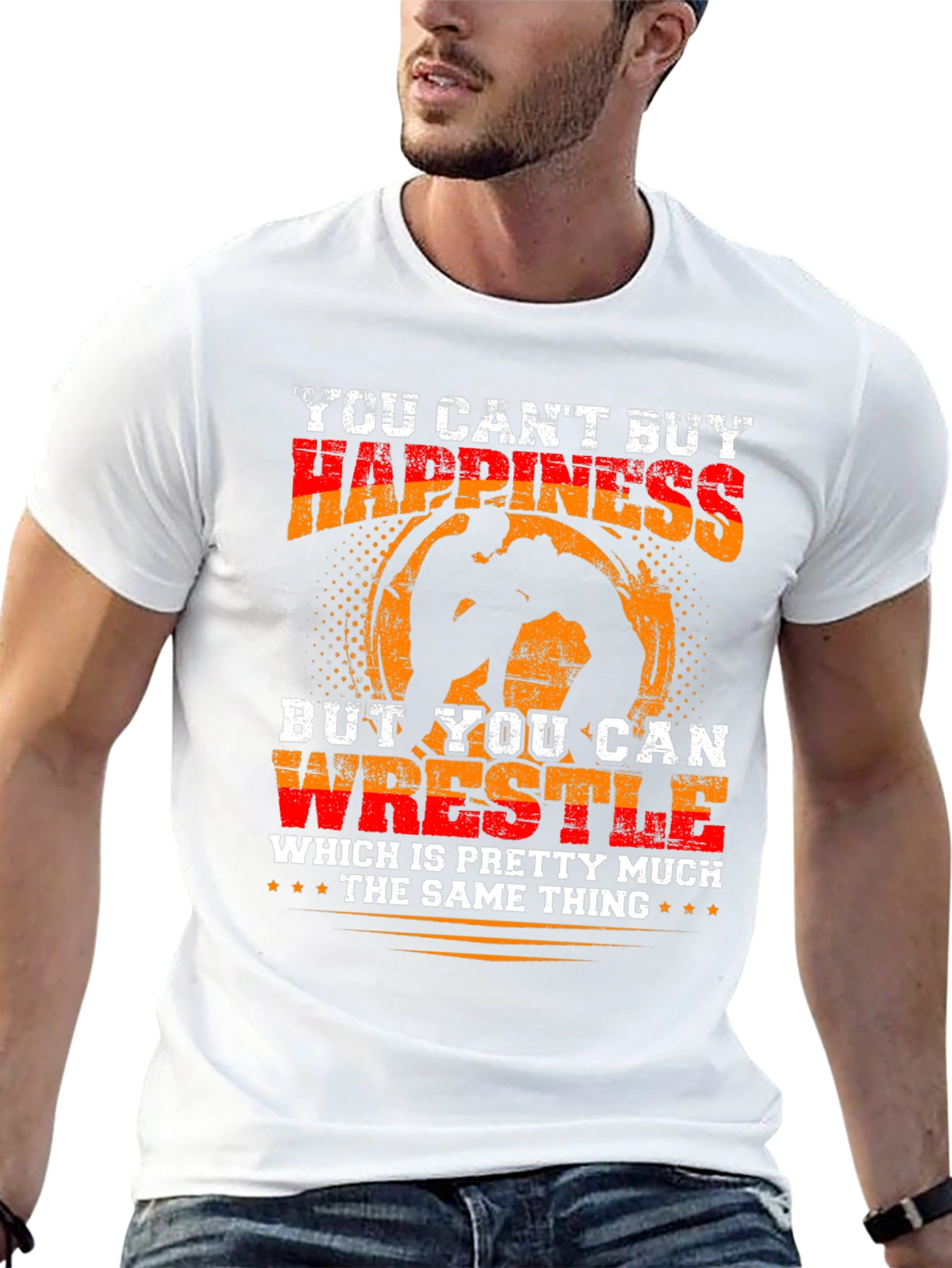 Wrestling Happiness Graphic T-Shirt