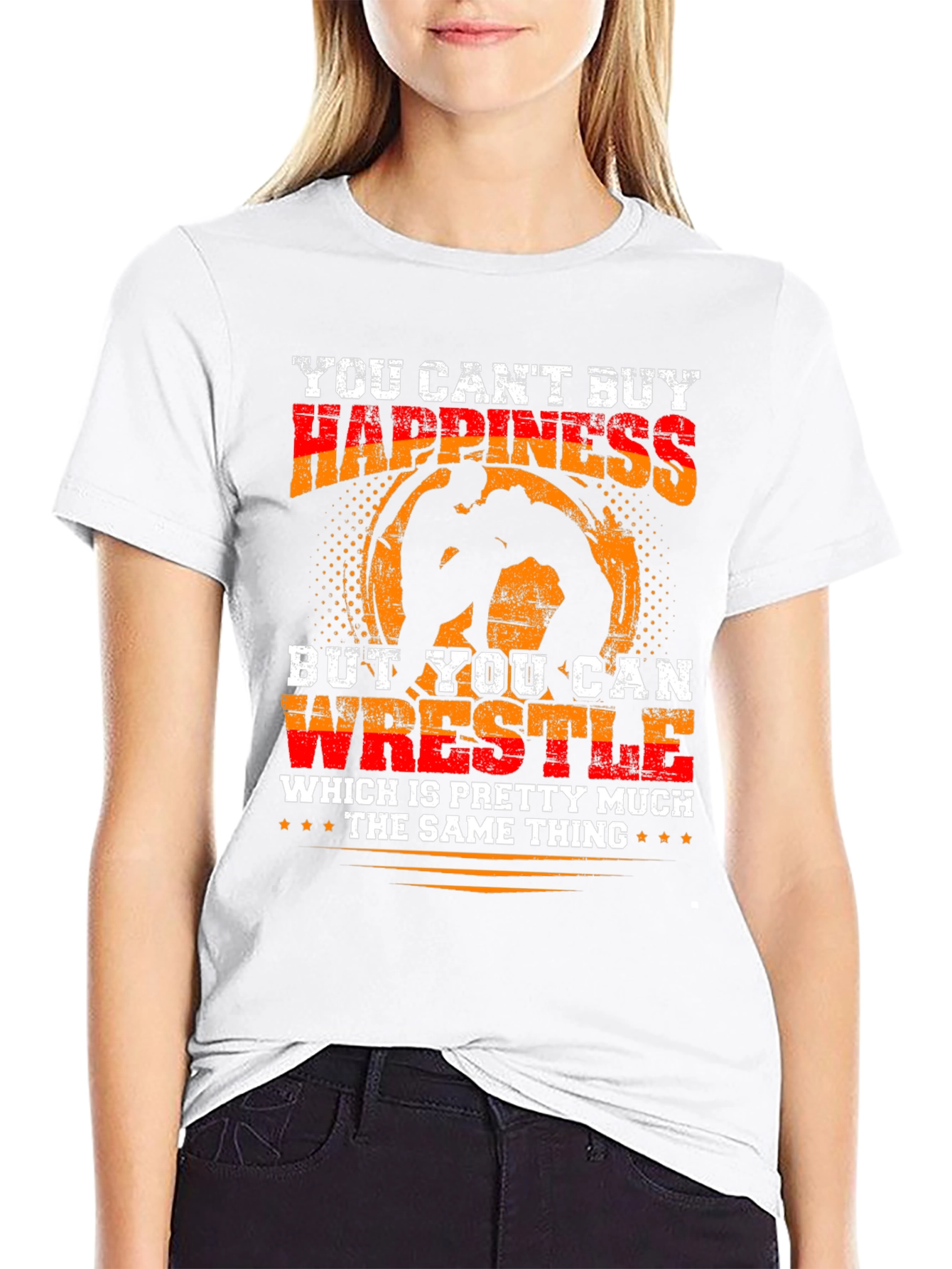 Wrestling Happiness Graphic T-Shirt