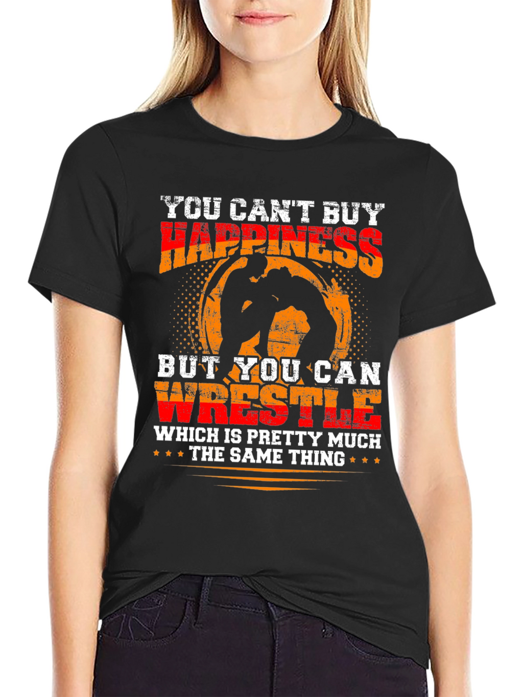 Wrestling Happiness Graphic T-Shirt