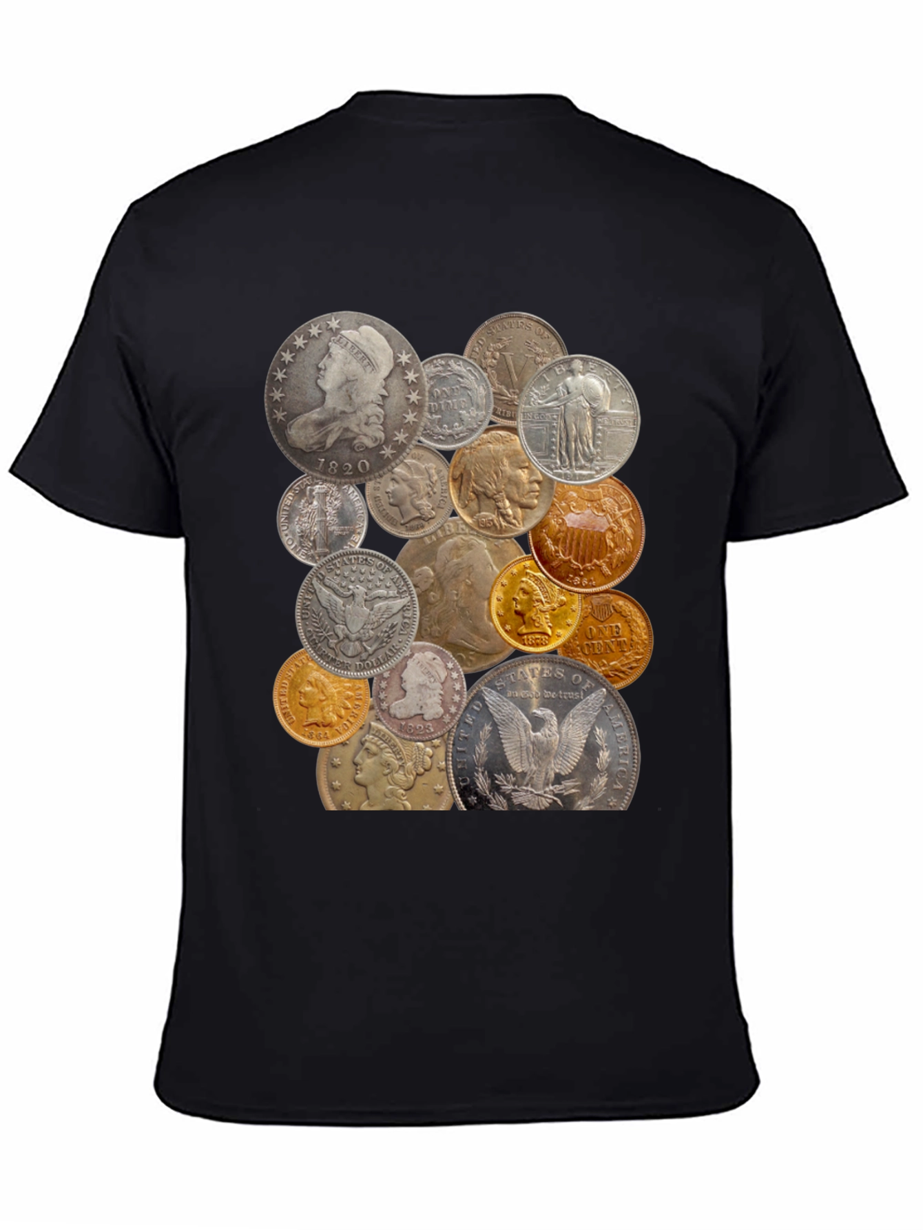 Coin Collector Graphic Tee - Unique Vintage Coin Design
