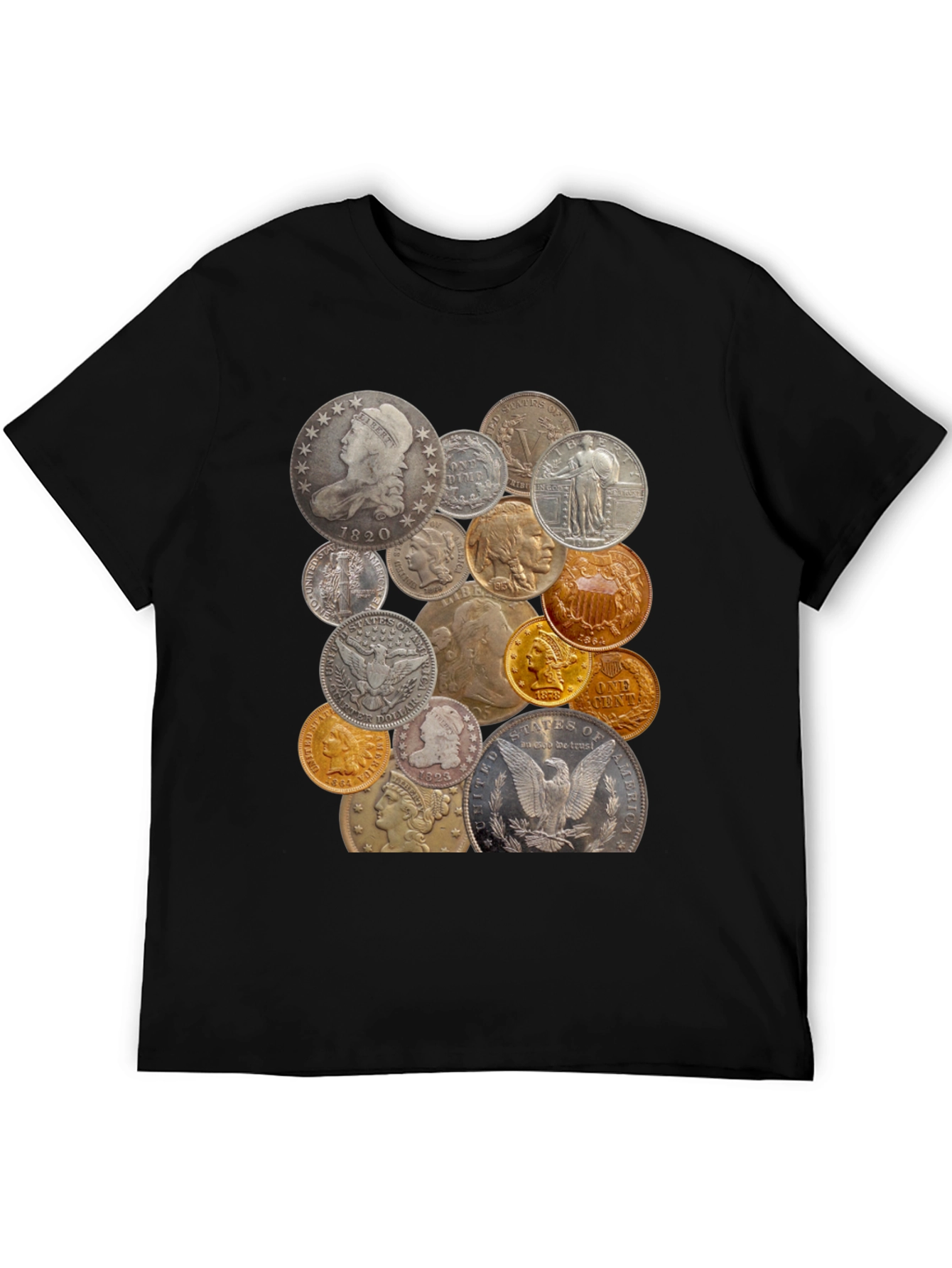 Coin Collector Graphic Tee - Unique Vintage Coin Design