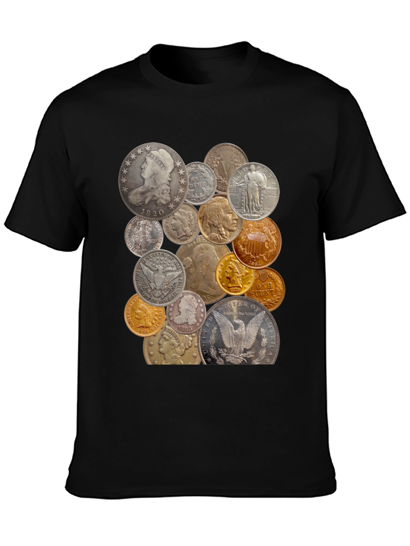 Coin Collector Graphic Tee - Unique Vintage Coin Design