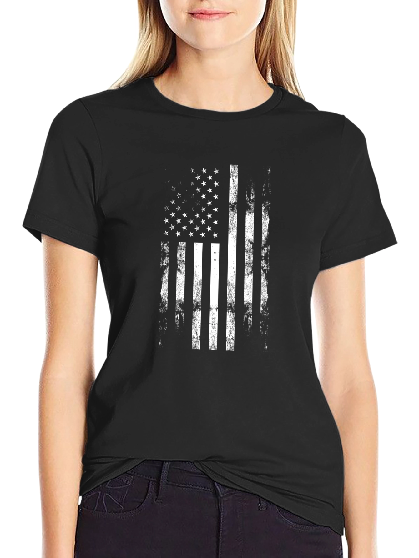 Distressed American Flag Graphic Tee