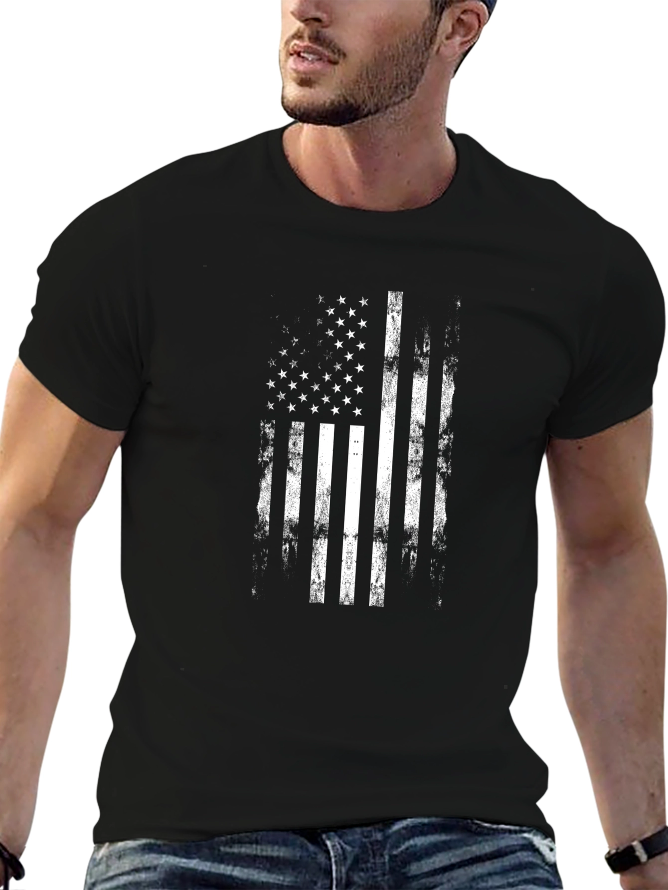 Distressed American Flag Graphic Tee